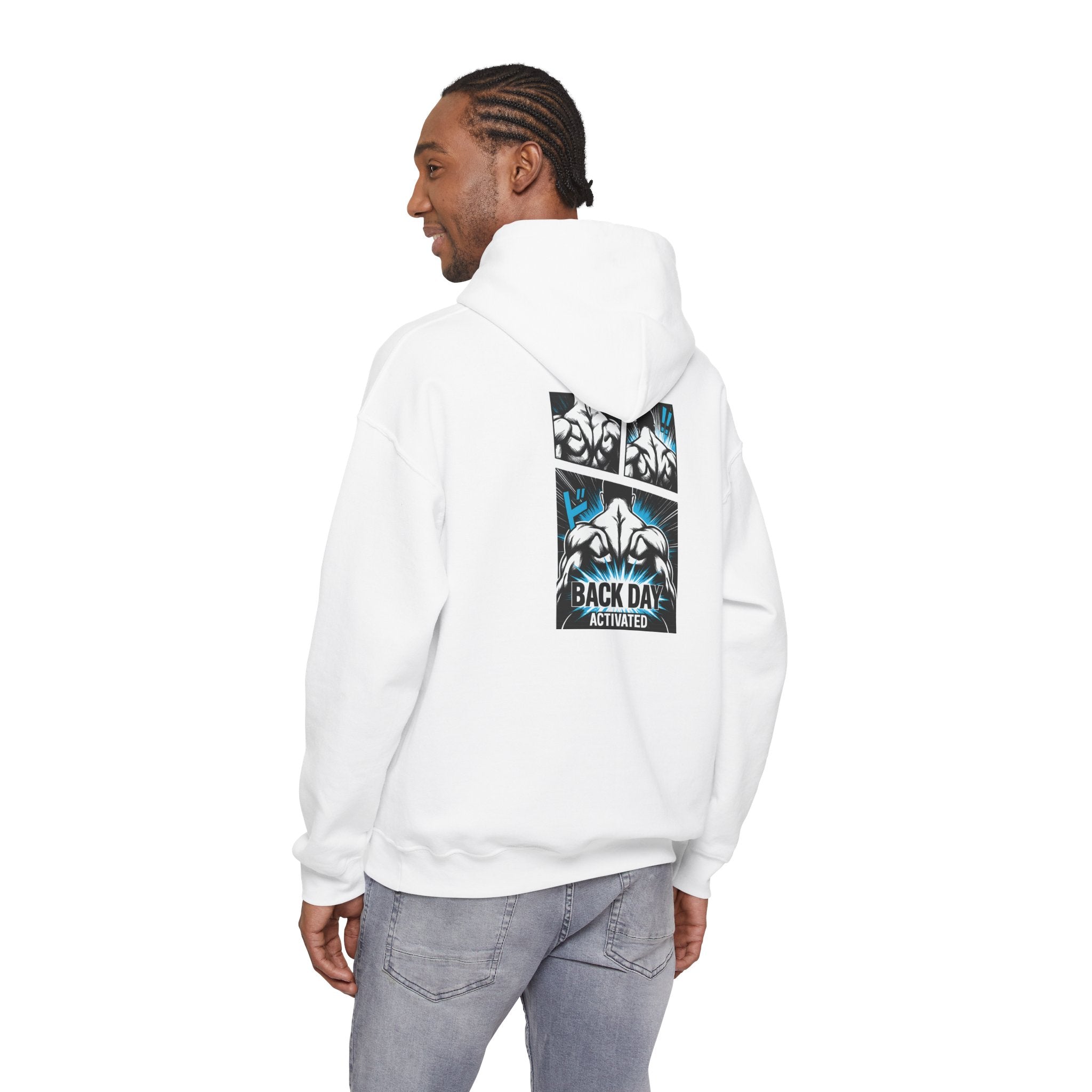 Back Day Activated Comic-Style Hoodie — Gym Motivation for Bodybuilders