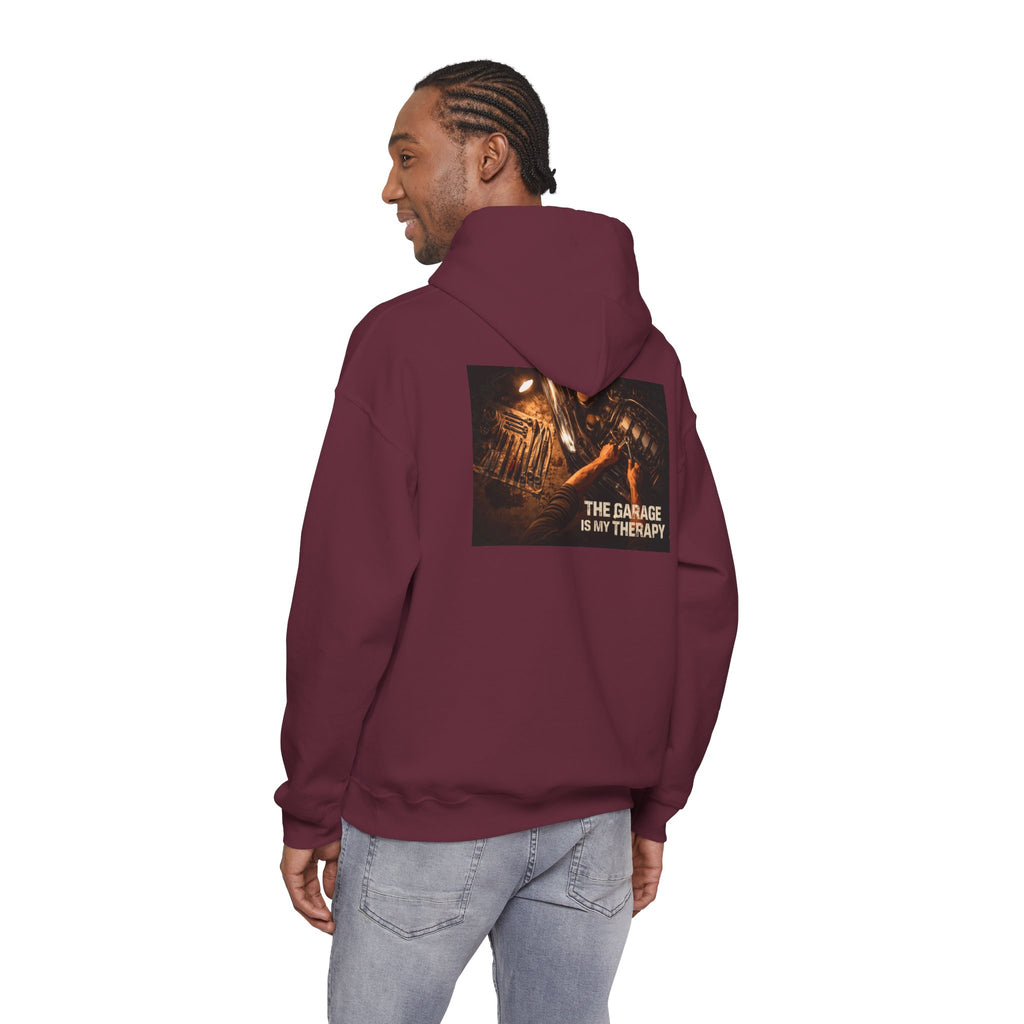 The Garage Is My Therapy Hoodie - Mechanic Car Enthusiast Gift Version 2
