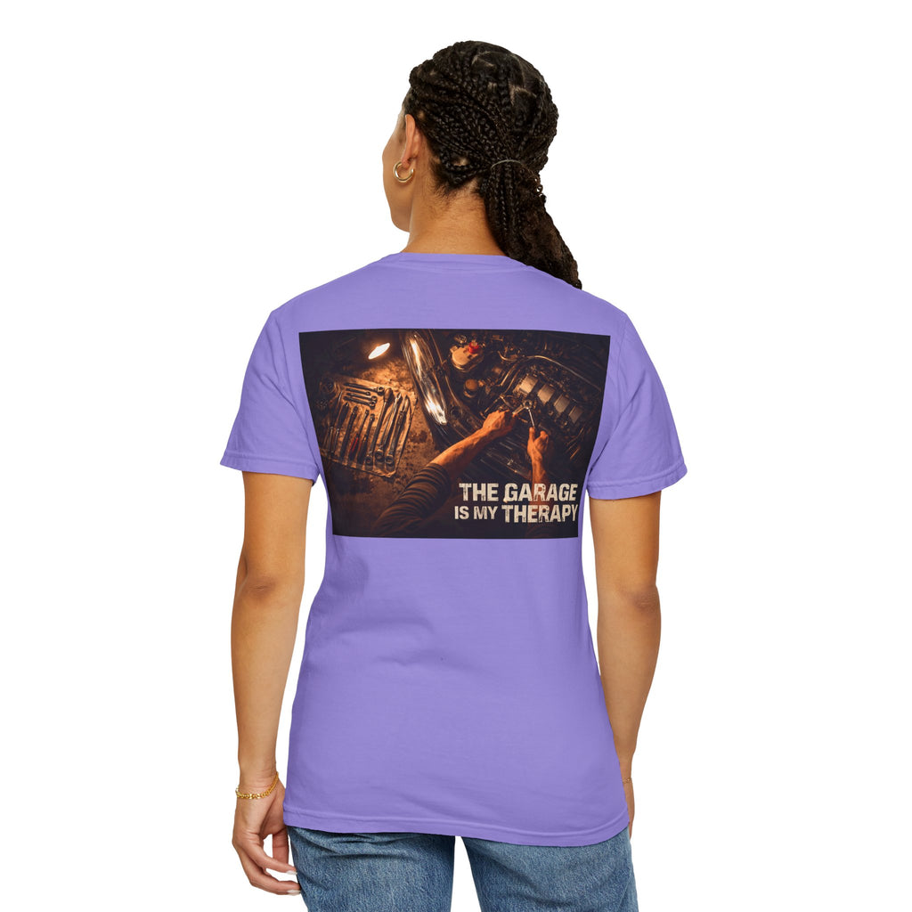 The Garage Is My Therapy T-Shirt - Mechanic Car Enthusiast Gift Version 2