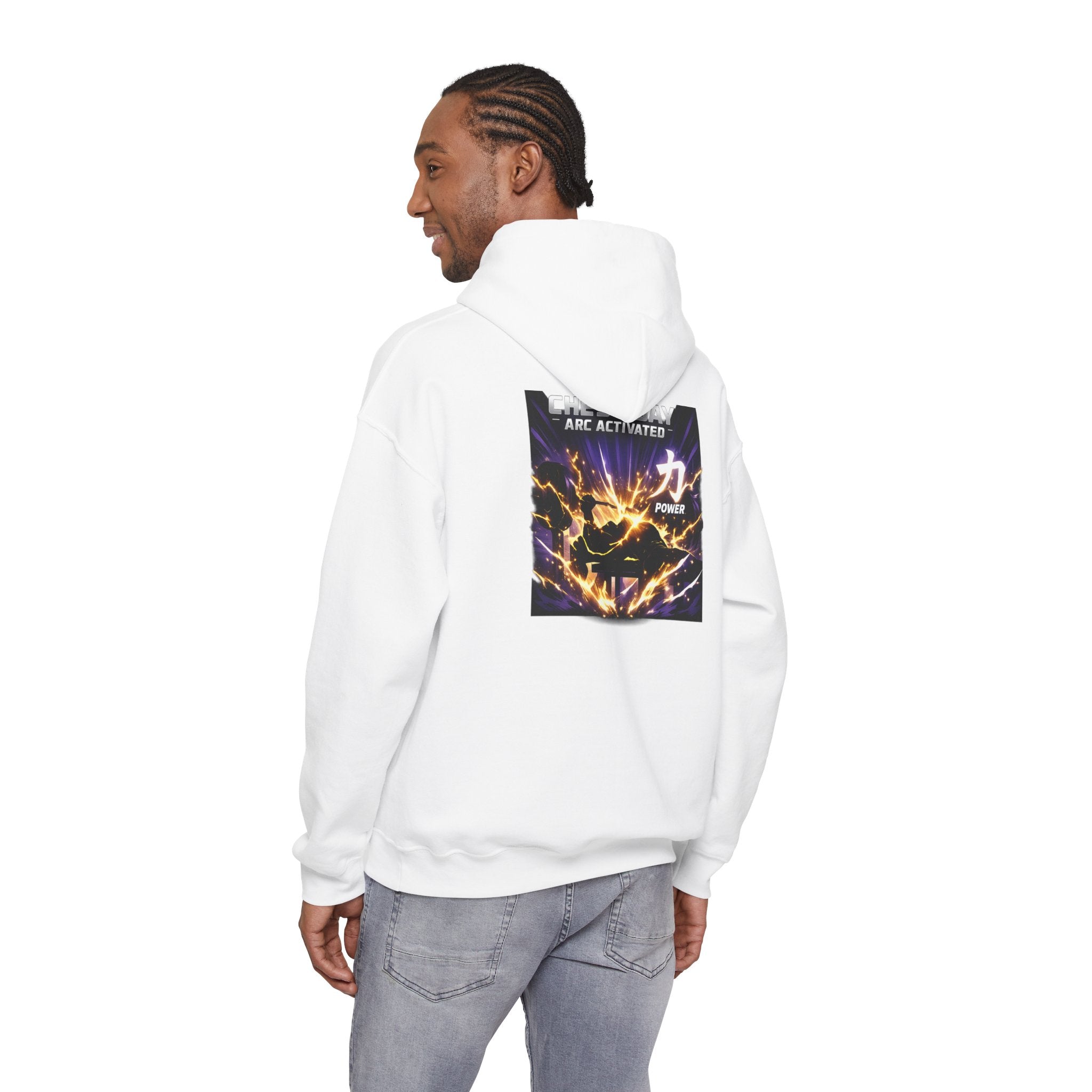 Chest Day Arc Activated Men’s Hoodie — Power (力) Gym Motivation