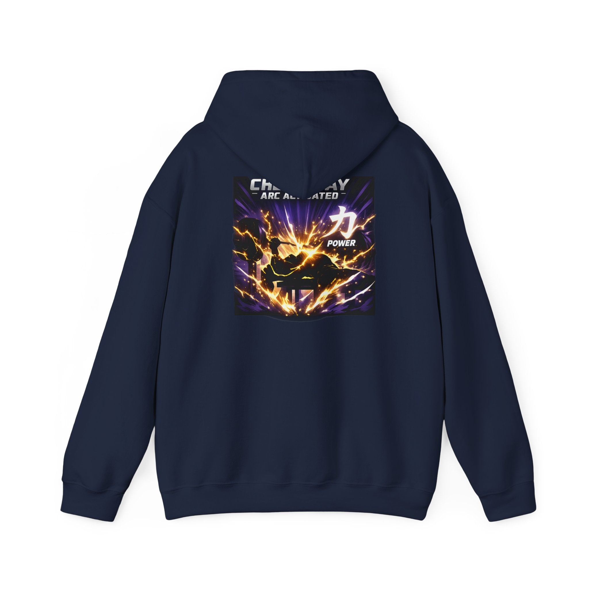 Chest Day Arc Activated Men’s Hoodie — Power (力) Gym Motivation