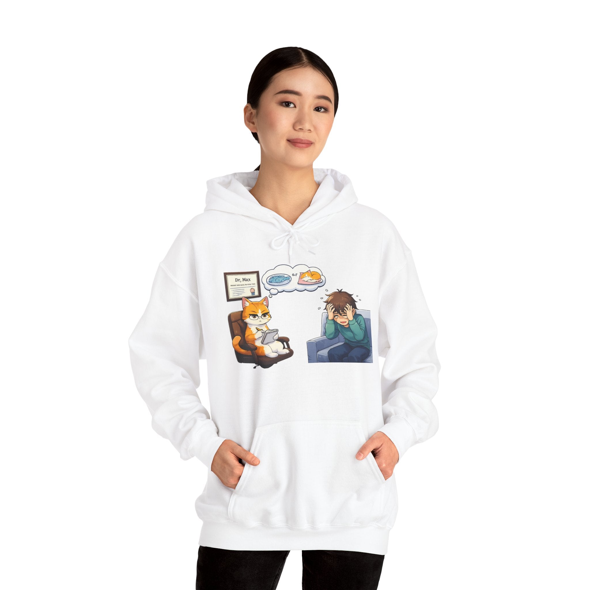 Dr. Max Cat Therapist Hoodie - Funny Mental Health Humor Gift
