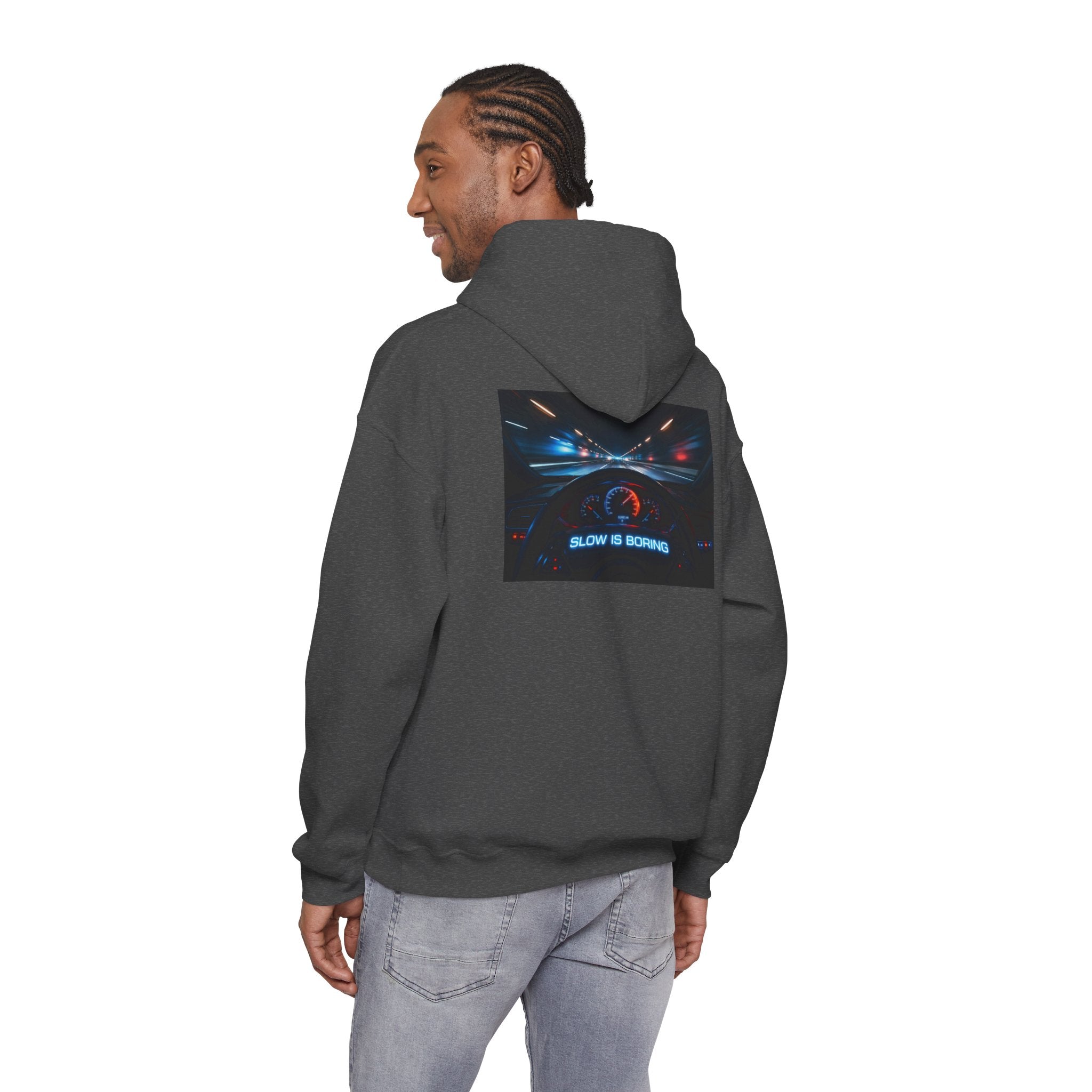 Slow Is Boring Hoodie - Racing Speed Enthusiast Dashboard Design