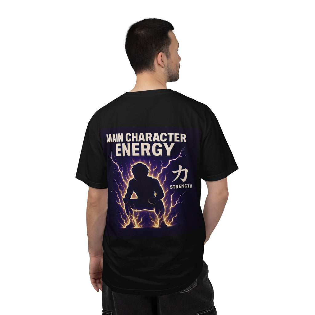 Main Character Energy Strength Kanji T-Shirt — Men’s Anime Gym Motivation