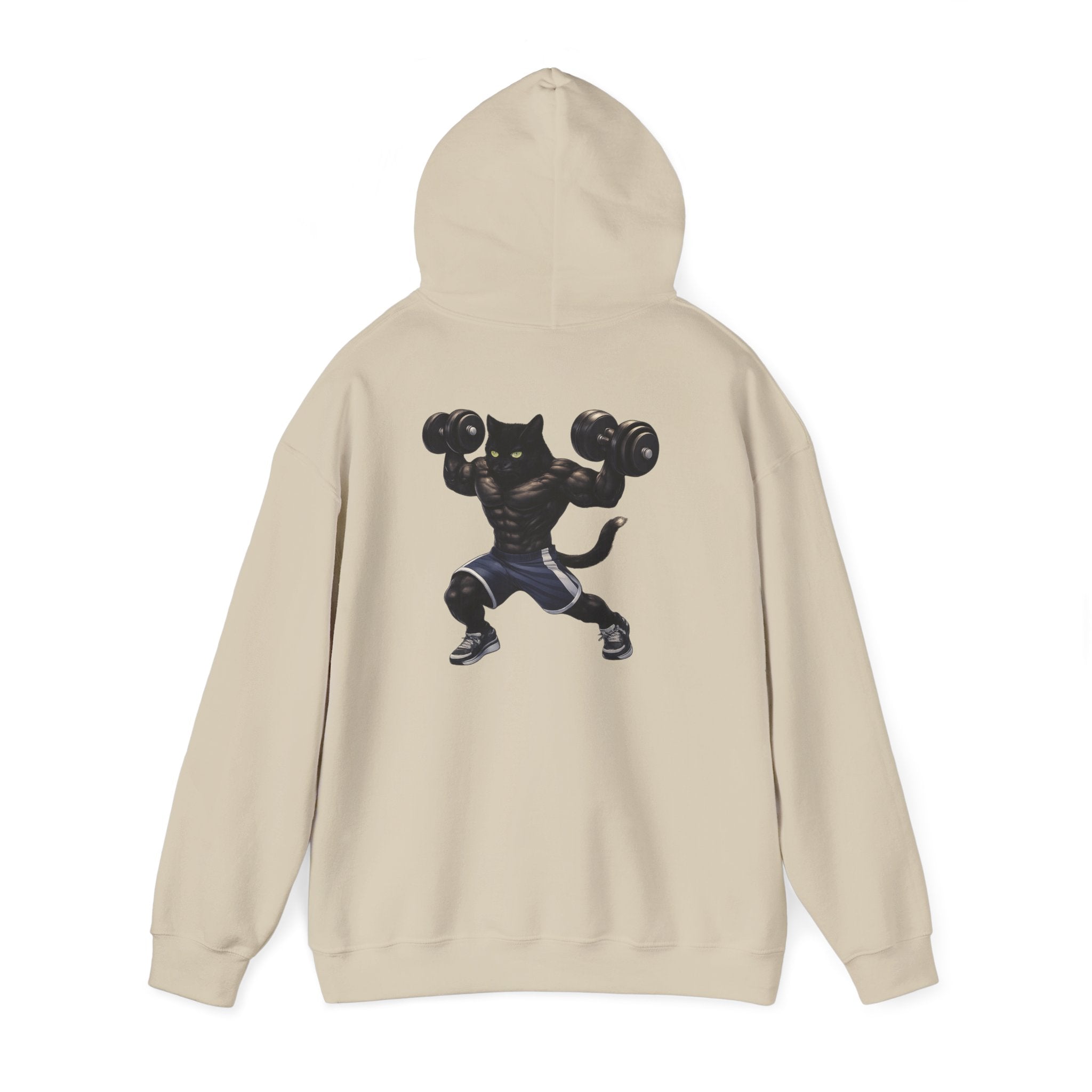 Gym Cat Hoodie — Funny Weightlifting & Workout Hoodie | Fitness Lover Gift
