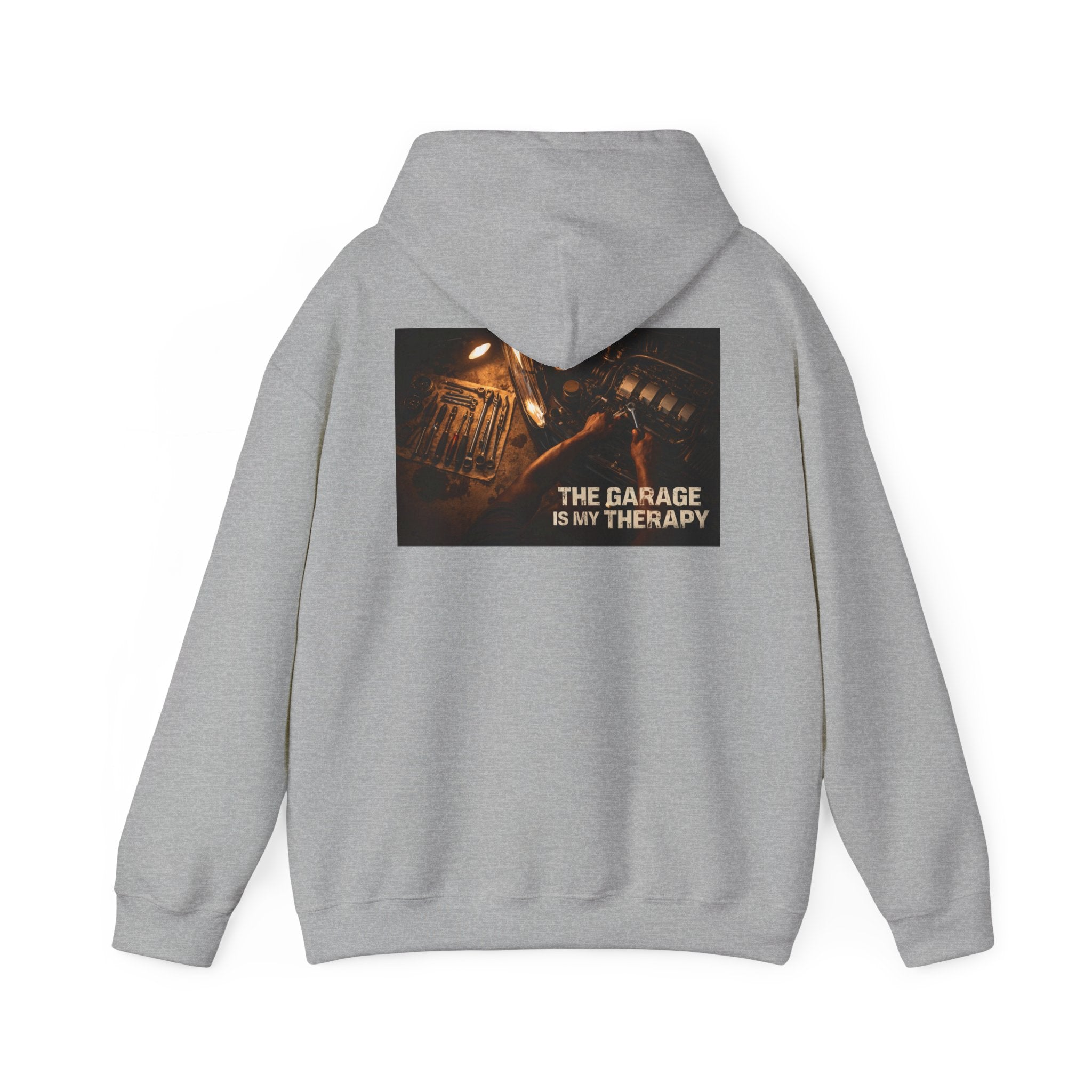 The Garage Is My Therapy Hoodie - Mechanic Car Enthusiast Gift Version 1
