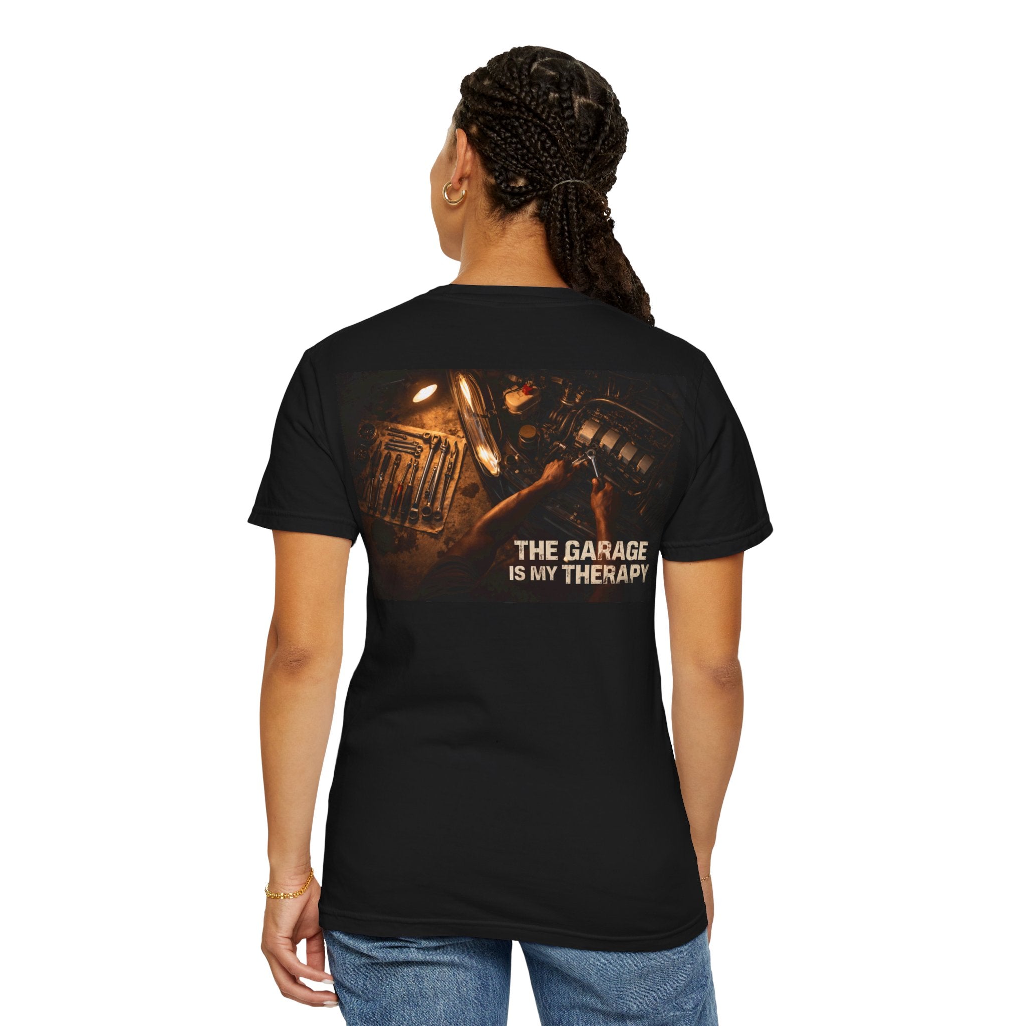 The Garage Is My Therapy T-Shirt - Mechanic Car Enthusiast Gift Version 1