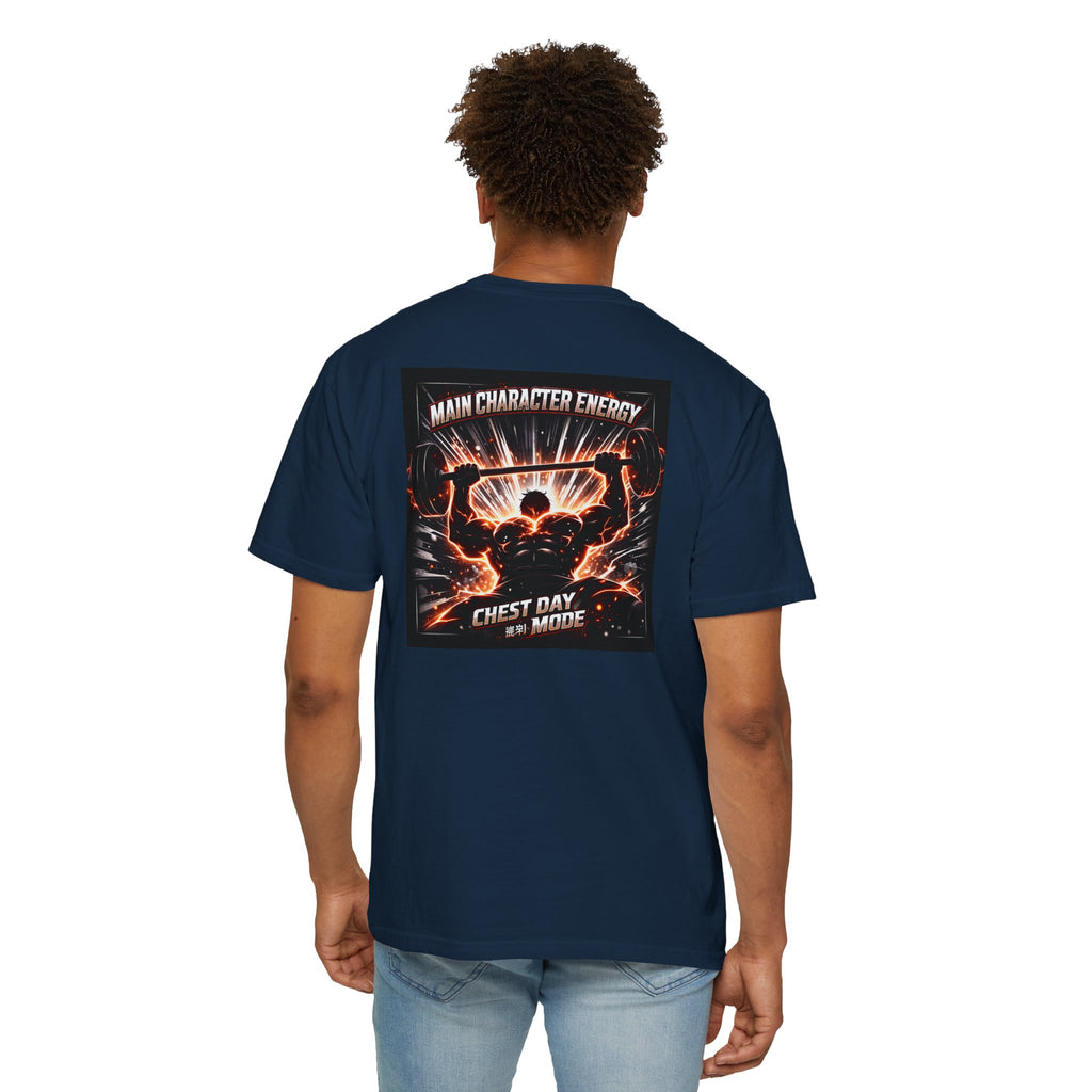Main Character Energy Chest Day Men’s Shirt - Anime Gym Fitness Apparel
