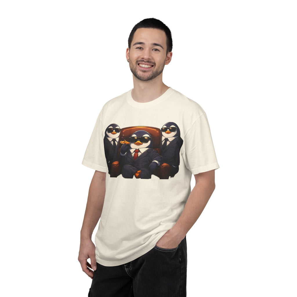 Penguin Mafia Boss T-Shirt — Funny Godfather Penguins in Suits, Cigar & Bodyguards