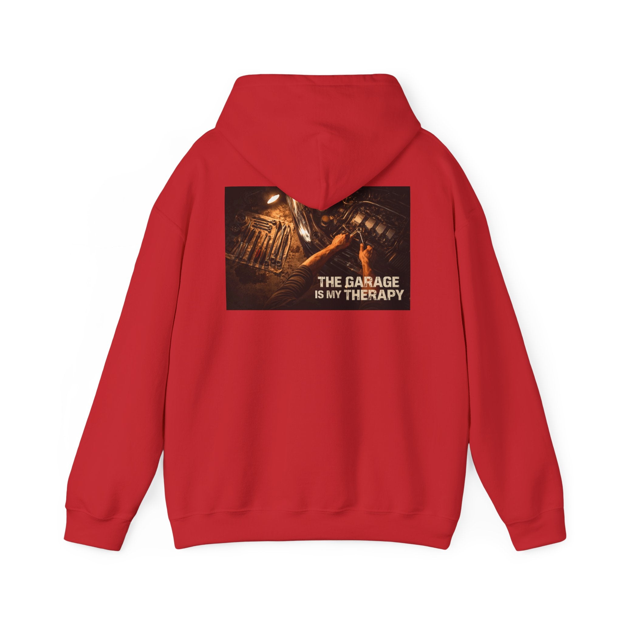 The Garage Is My Therapy Hoodie - Mechanic Car Enthusiast Gift Version 2