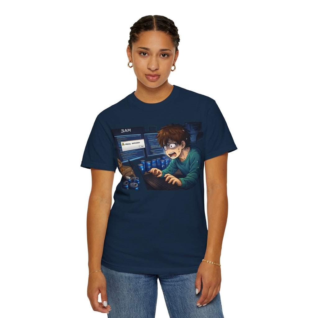Missing Semicolon 3AM Programmer T-Shirt - Developer Humor Gift