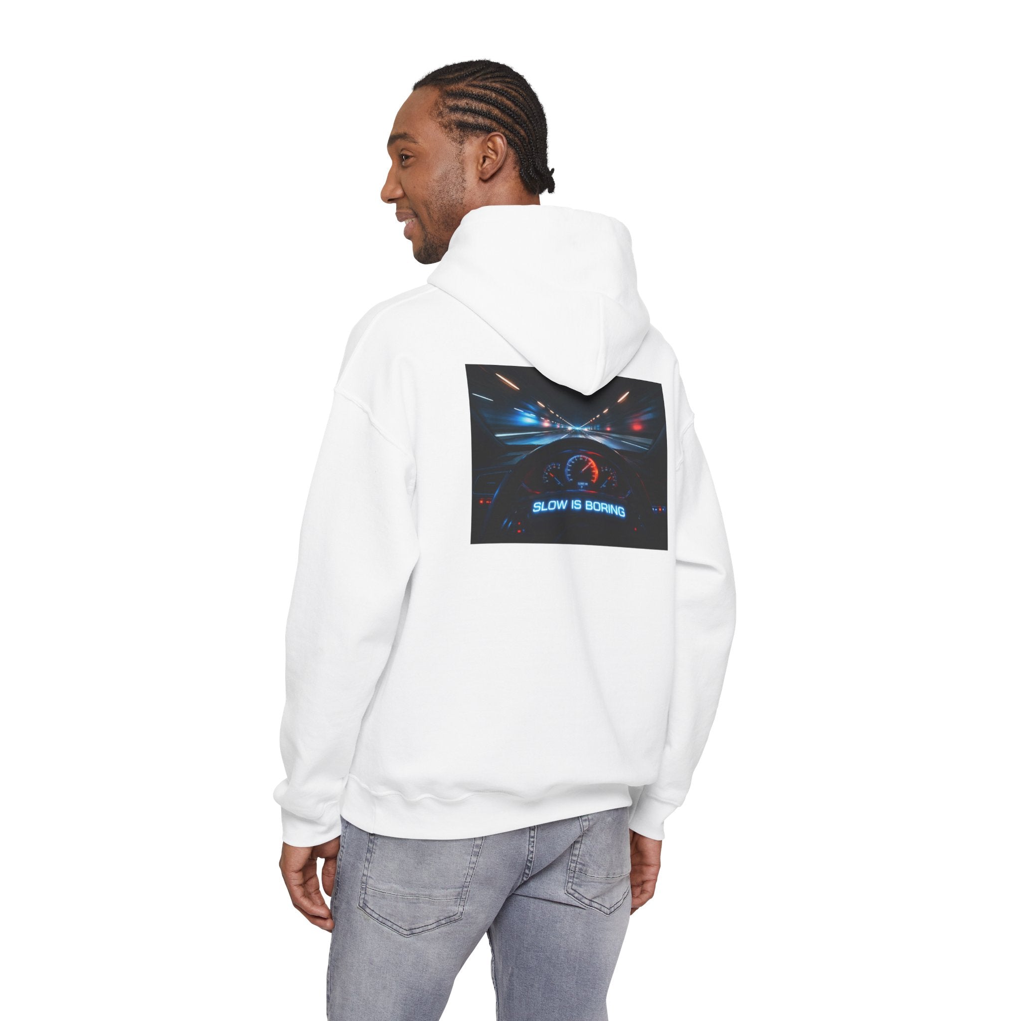 Slow Is Boring Hoodie - Racing Speed Enthusiast Dashboard Design