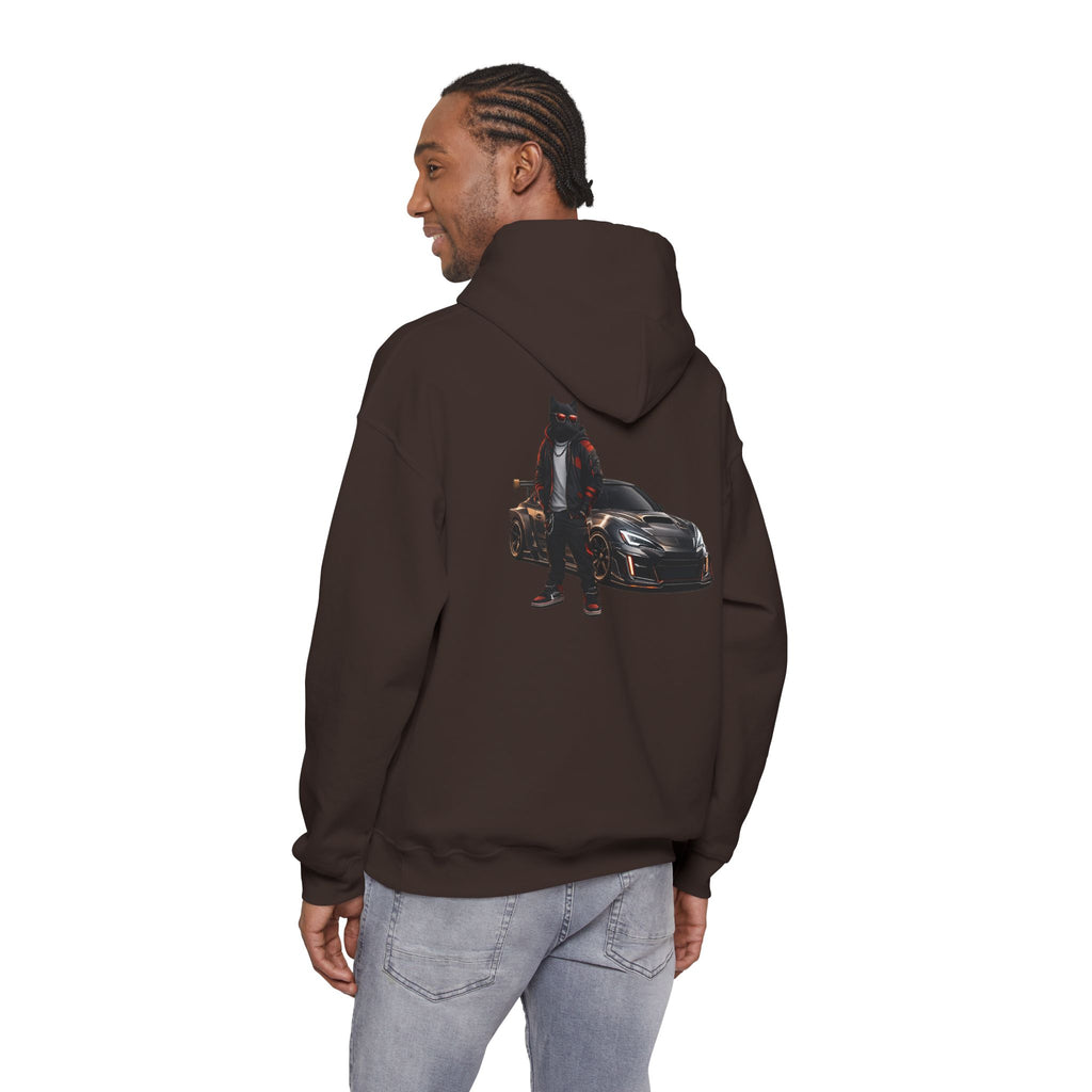 Cool Black Cat Streetwear Custom Widebody Sports Car JDM Hoodie