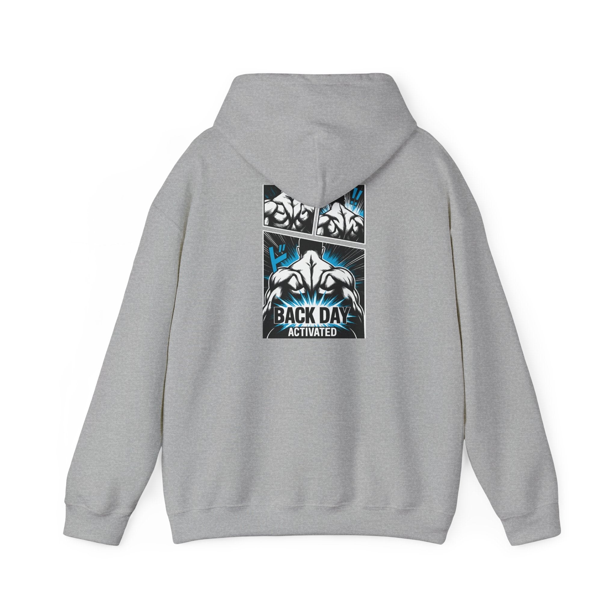Back Day Activated Comic-Style Hoodie — Gym Motivation for Bodybuilders