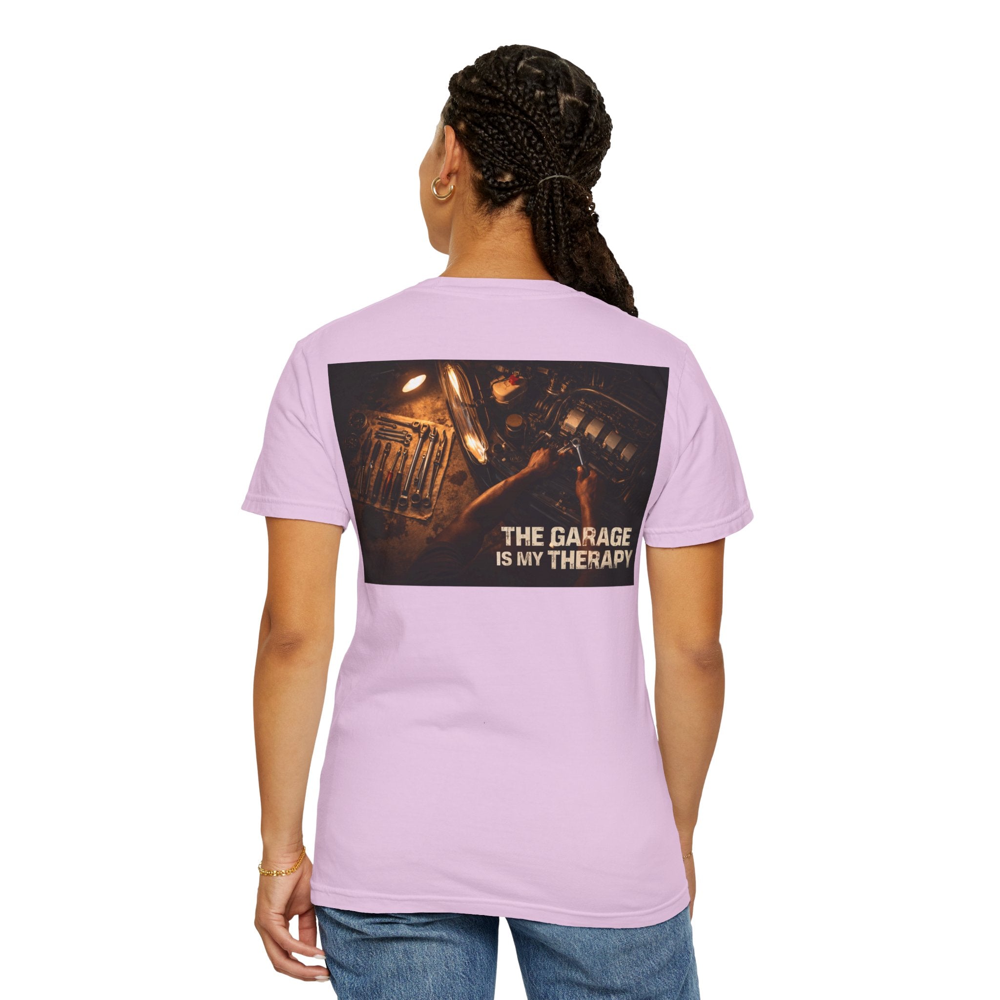 The Garage Is My Therapy T-Shirt - Mechanic Car Enthusiast Gift Version 1