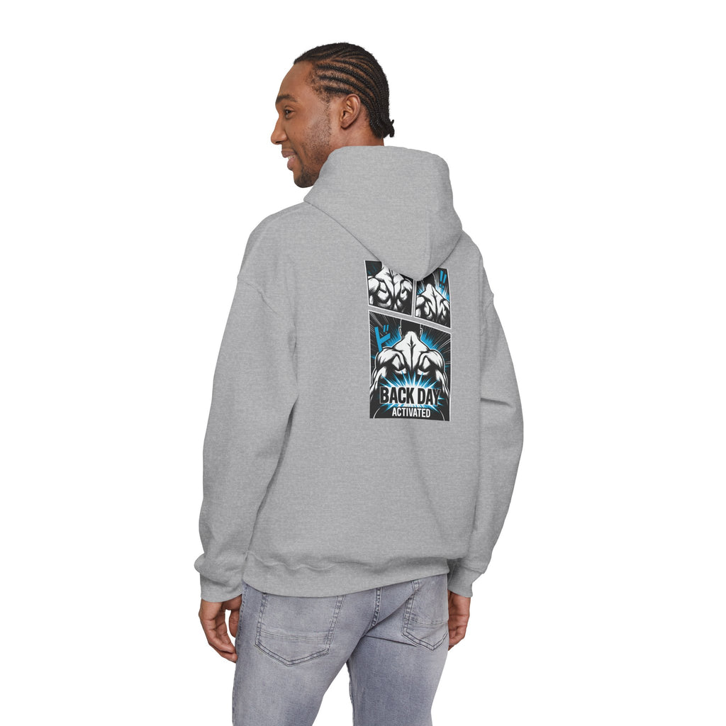 Back Day Activated Comic-Style Hoodie — Gym Motivation for Bodybuilders