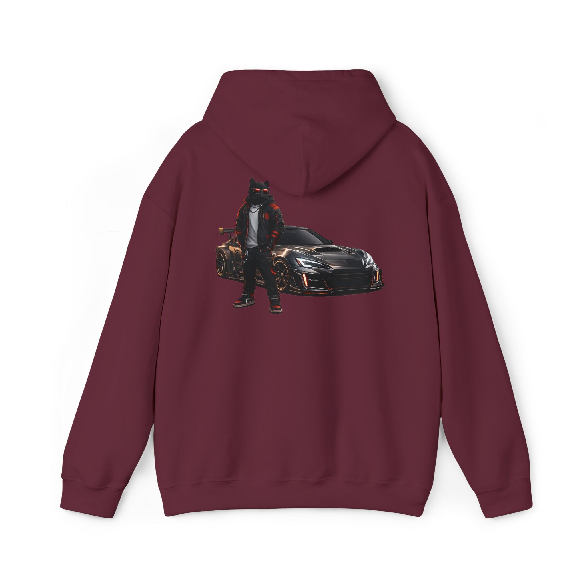 Cool Black Cat Streetwear Custom Widebody Sports Car JDM Hoodie