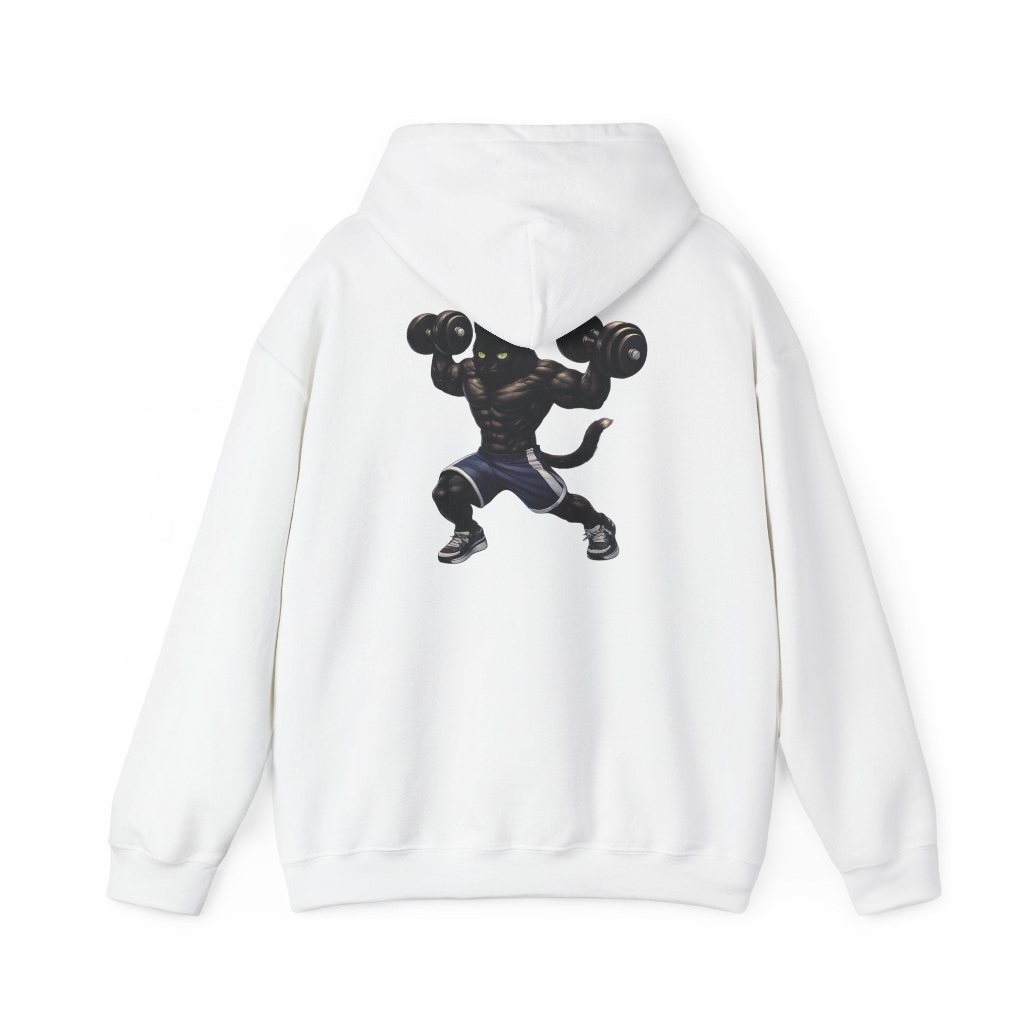Gym Cat Hoodie — Funny Weightlifting & Workout Hoodie | Fitness Lover Gift