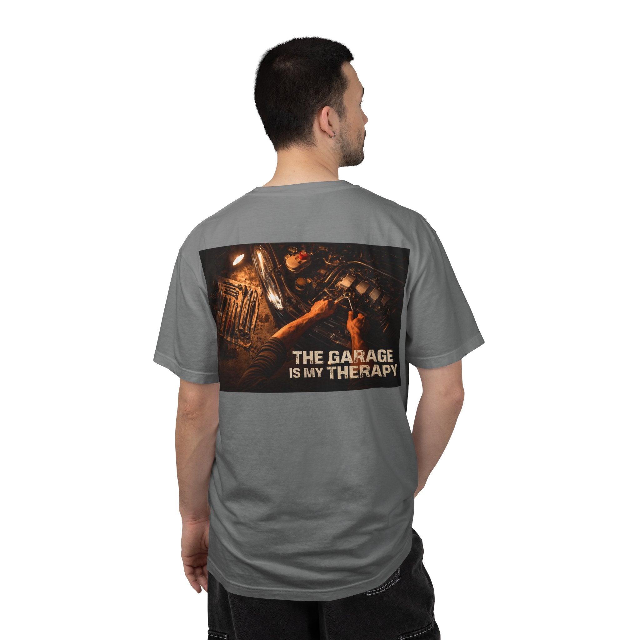 The Garage Is My Therapy T-Shirt - Mechanic Car Enthusiast Gift Version 2