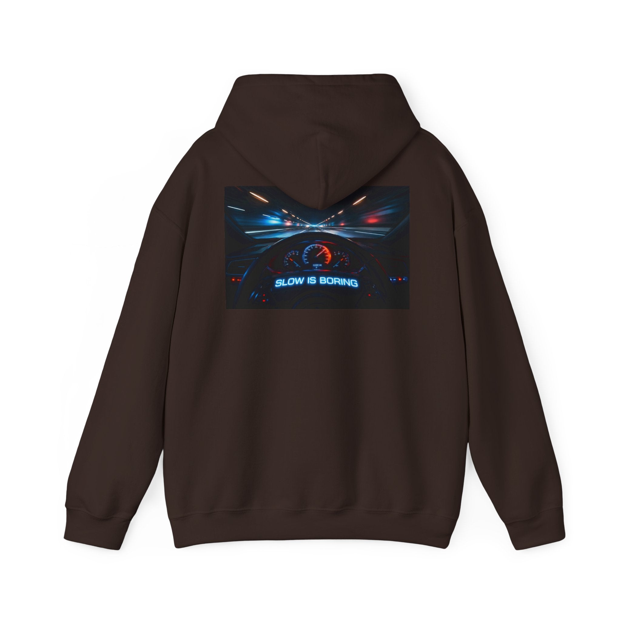 Slow Is Boring Hoodie - Racing Speed Enthusiast Dashboard Design