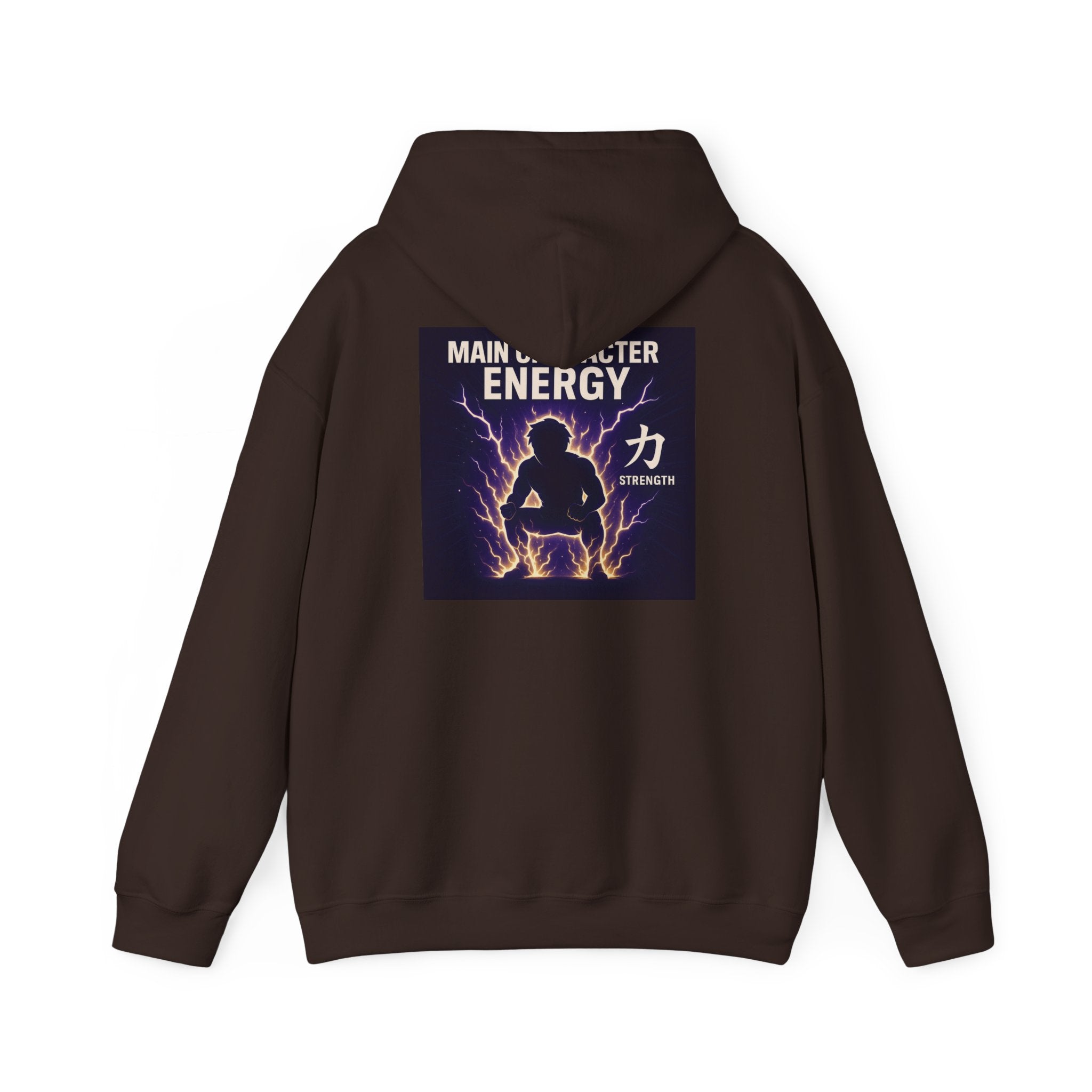 Main Character Energy Hoodie — Men's Anime Gym Strength (力)