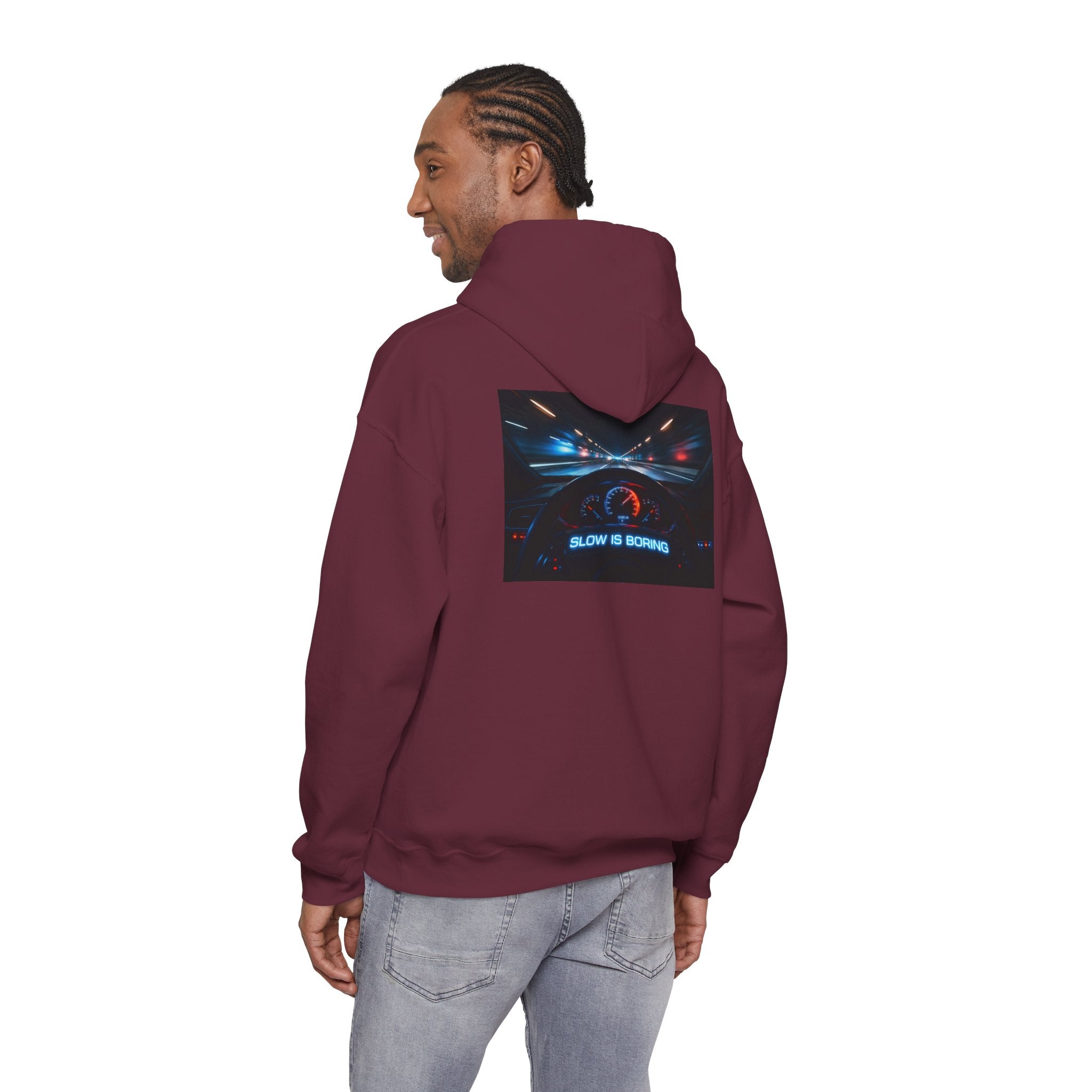 Slow Is Boring Hoodie - Racing Speed Enthusiast Dashboard Design