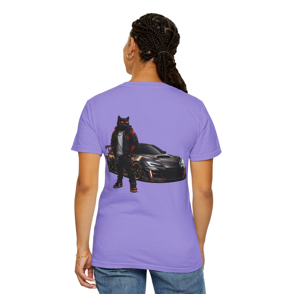 Cool Black Cat Streetwear Custom Widebody Sports Car JDM T-Shirt