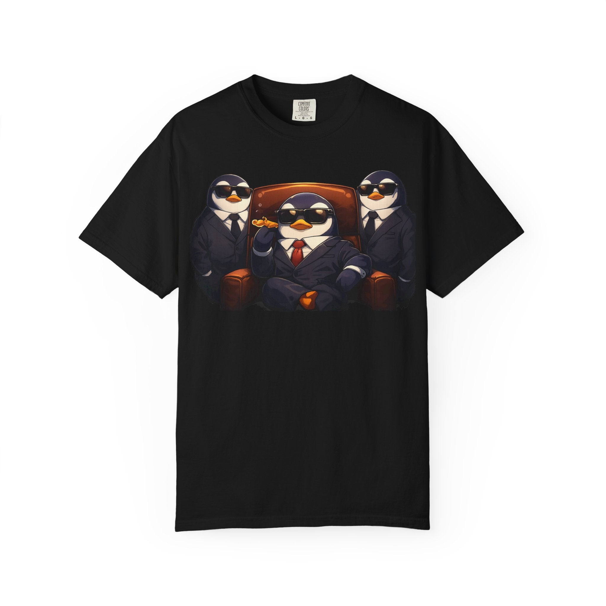 Penguin Mafia Boss T-Shirt — Funny Godfather Penguins in Suits, Cigar & Bodyguards