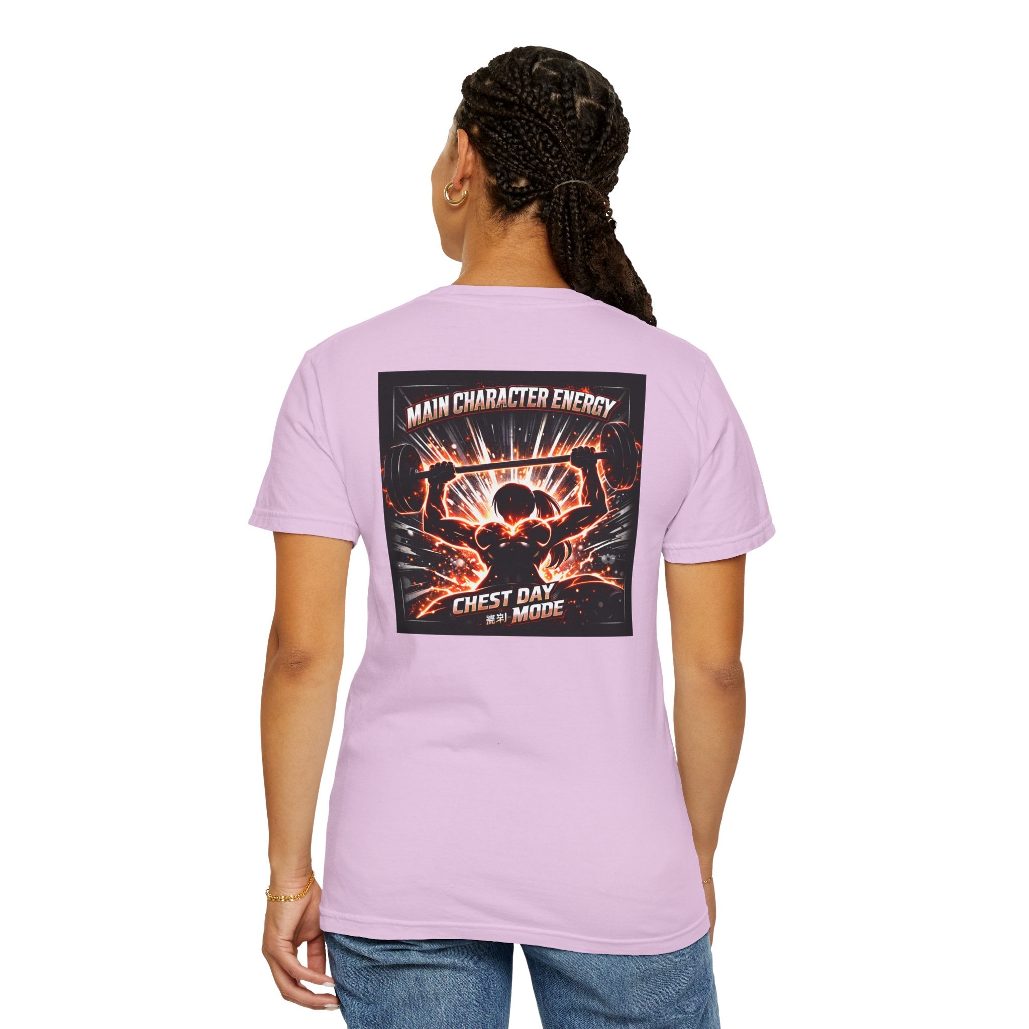 Main Character Energy Chest Day Women’s Shirt - Anime Gym Fitness Apparel