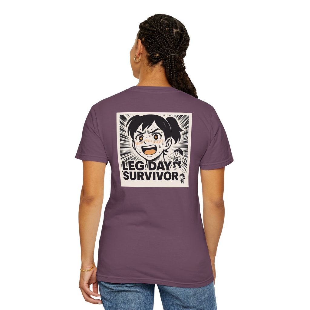 Leg Day Survivor Women’s Shirt - Funny Gym Workout Anime Fitness T-Shirt