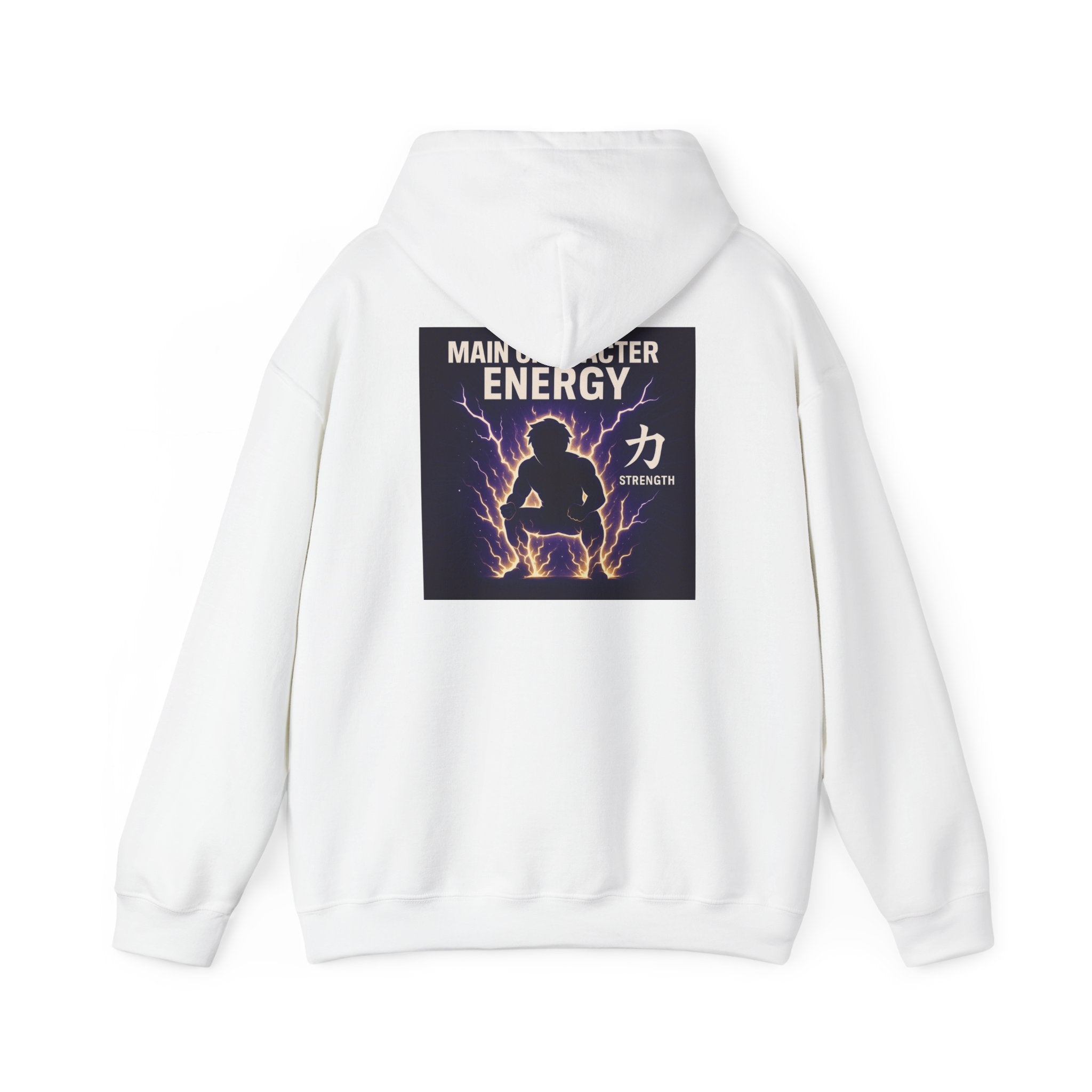 Main Character Energy Hoodie — Men's Anime Gym Strength (力)