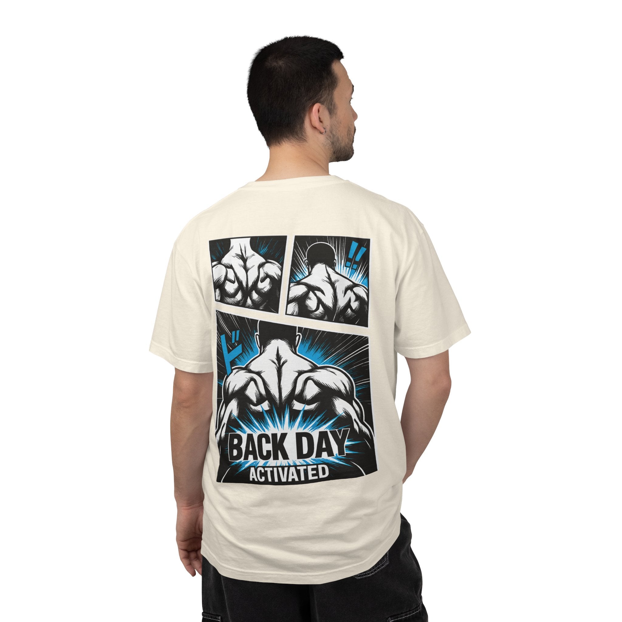 Back Day Activated Comic Gym T-Shirt — Workout Motivation for Bodybuilders