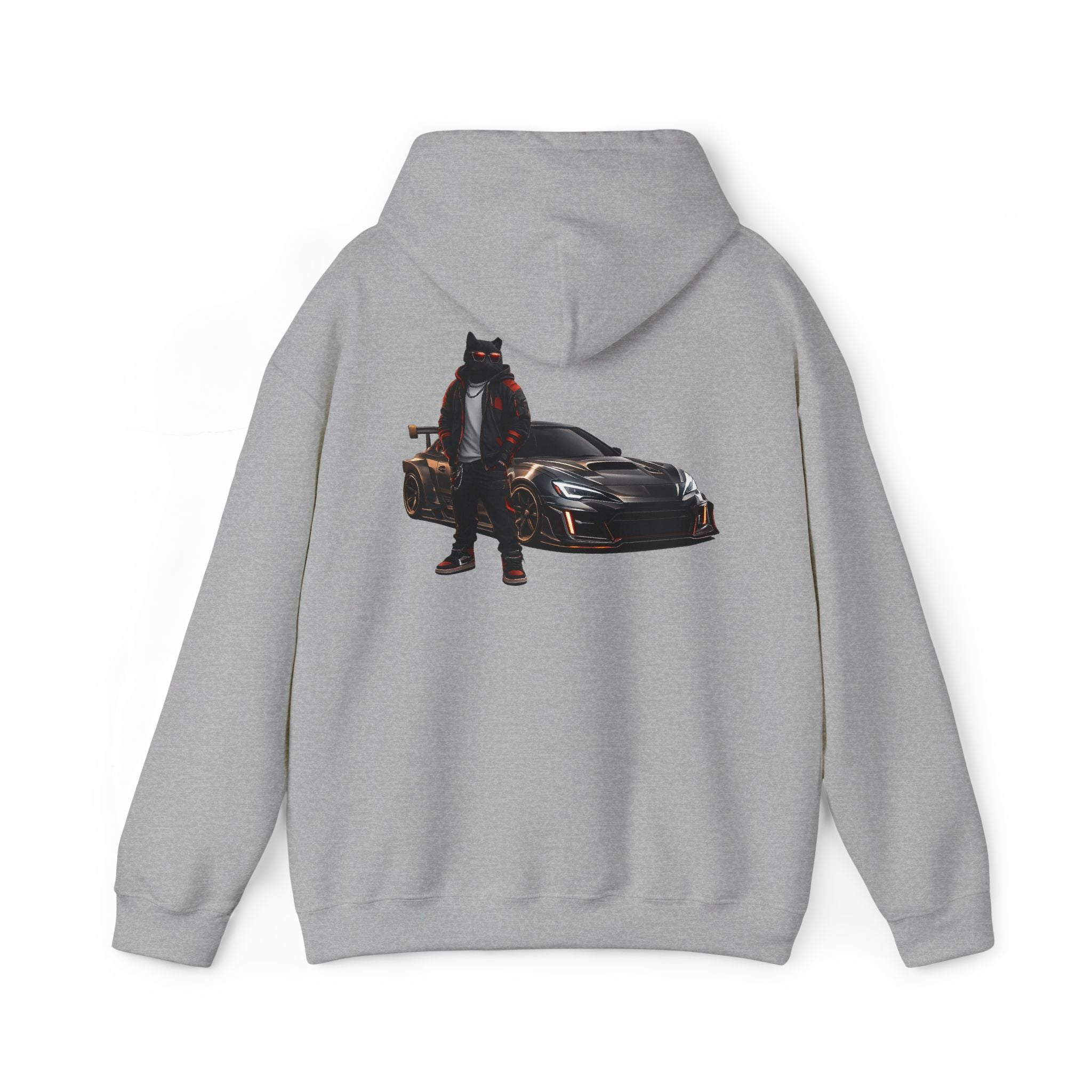 Cool Black Cat Streetwear Custom Widebody Sports Car JDM Hoodie