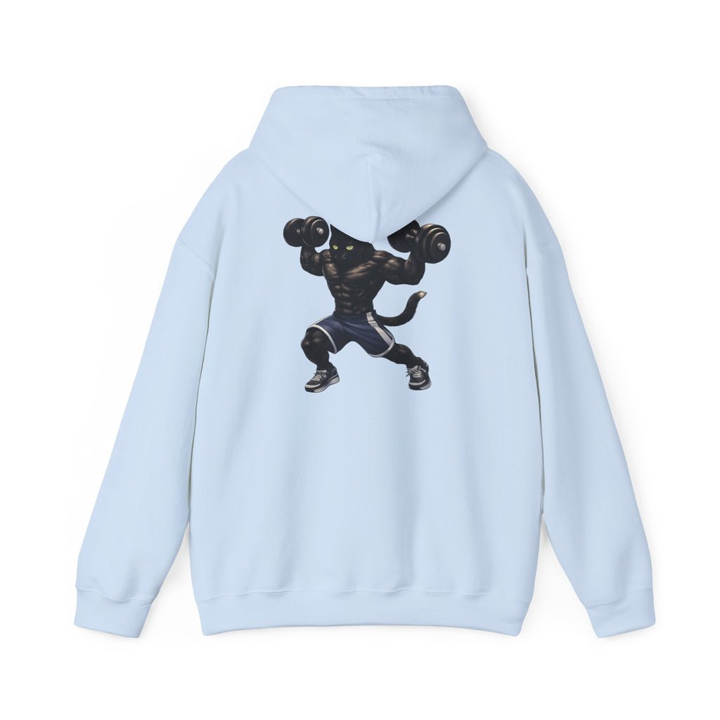 Gym Cat Hoodie — Funny Weightlifting & Workout Hoodie | Fitness Lover Gift