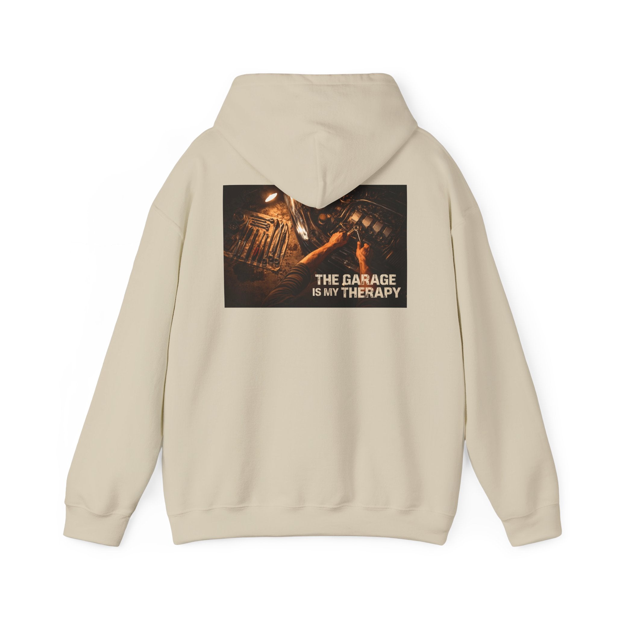 The Garage Is My Therapy Hoodie - Mechanic Car Enthusiast Gift Version 2