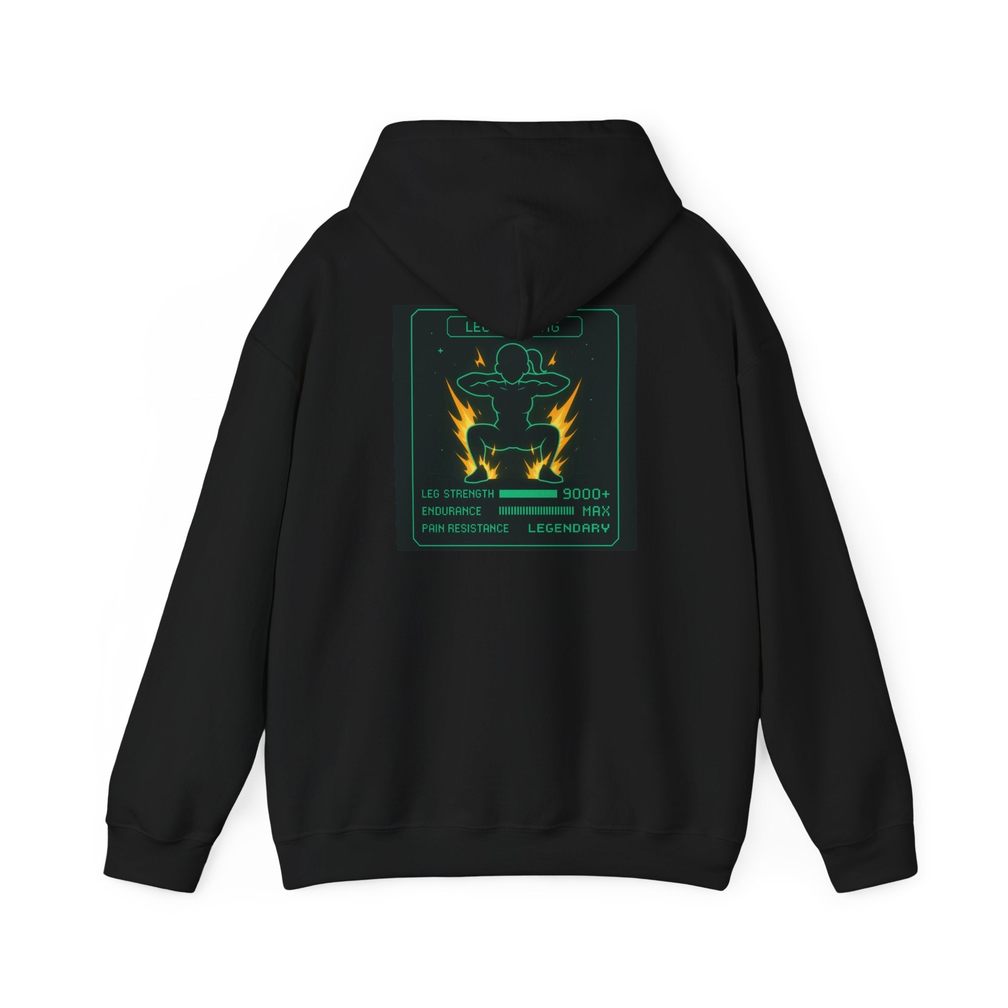 Women’s RPG Leg Day Sweatshirt — "Leg Training Stats 9000+" Gaming Gym Motivation