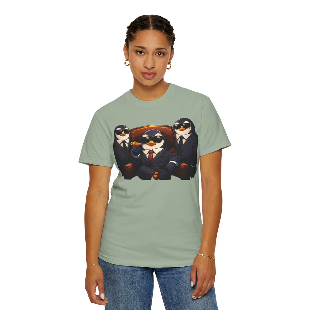 Penguin Mafia Boss T-Shirt — Funny Godfather Penguins in Suits, Cigar & Bodyguards