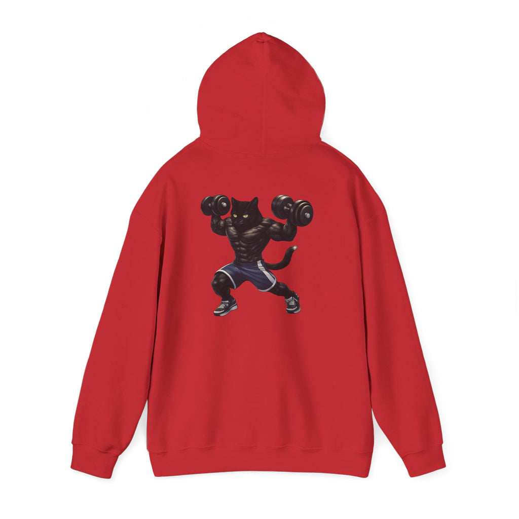 Gym Cat Hoodie — Funny Weightlifting & Workout Hoodie | Fitness Lover Gift