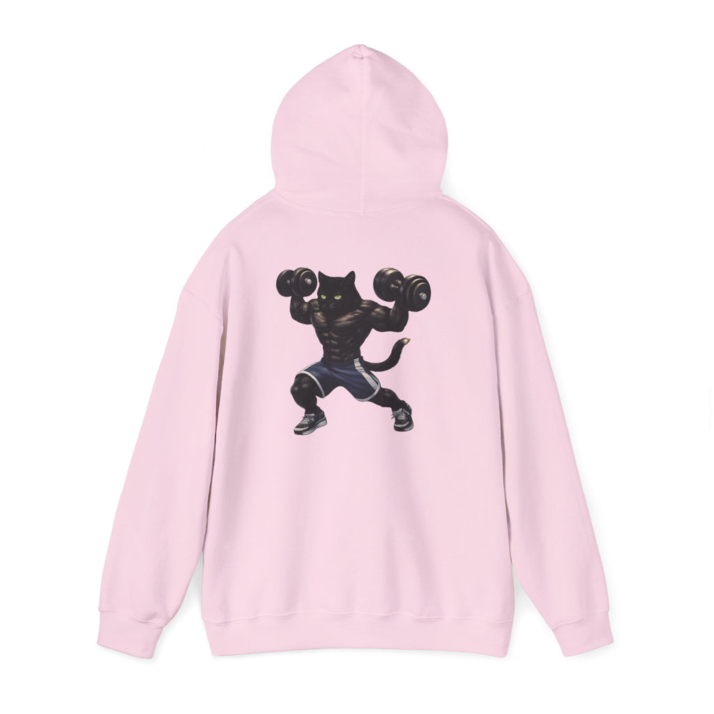 Gym Cat Hoodie — Funny Weightlifting & Workout Hoodie | Fitness Lover Gift