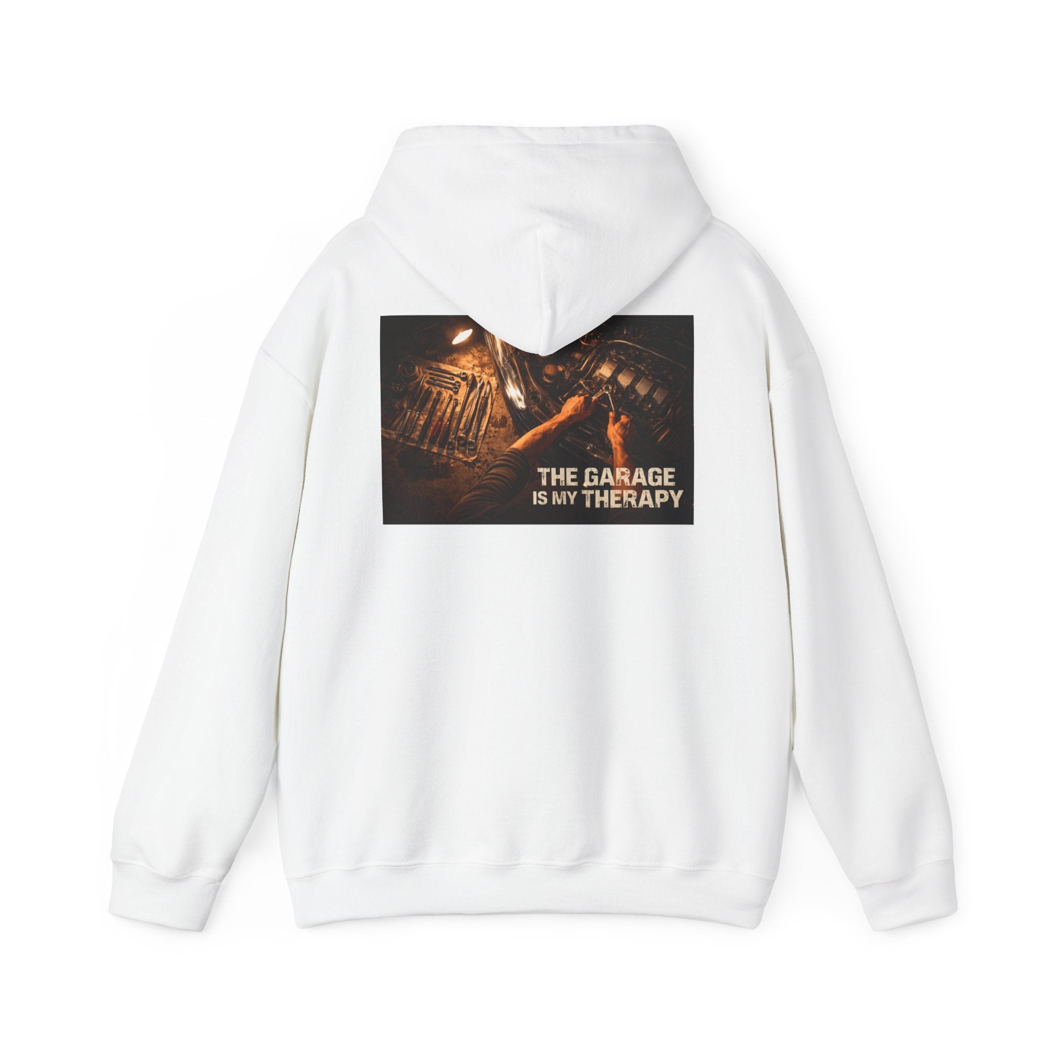 The Garage Is My Therapy Hoodie - Mechanic Car Enthusiast Gift Version 2