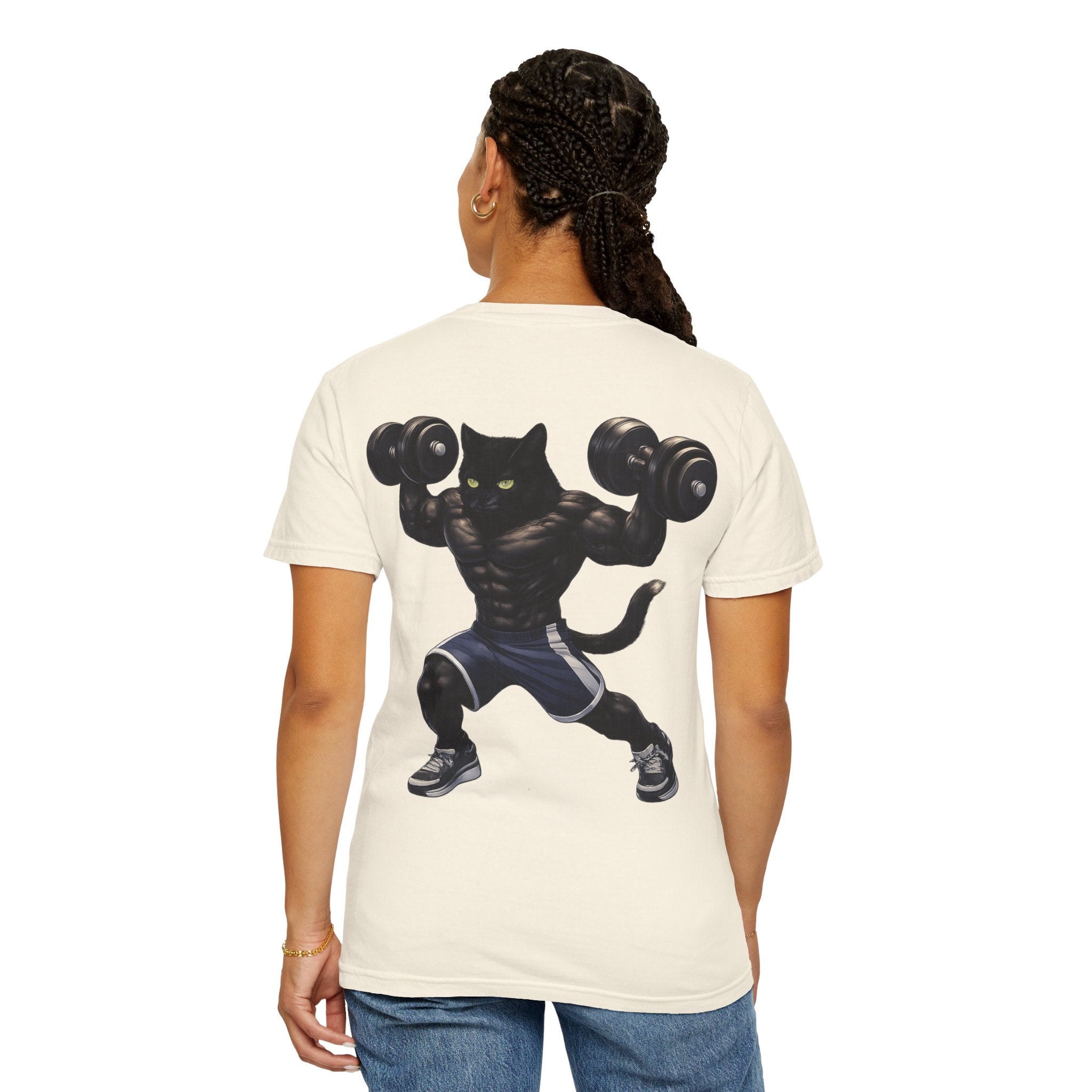 Gym Cat Shirt - Funny Workout Weightlifting T-Shirt - Fitness Lover Gift for Men Women
