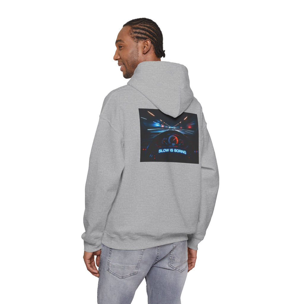 Slow Is Boring Hoodie - Racing Speed Enthusiast Dashboard Design