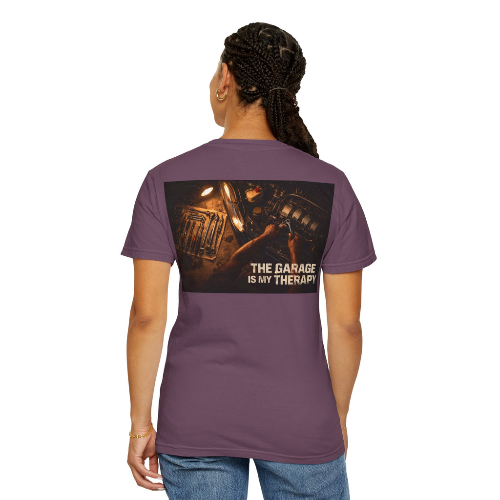 The Garage Is My Therapy T-Shirt - Mechanic Car Enthusiast Gift Version 1