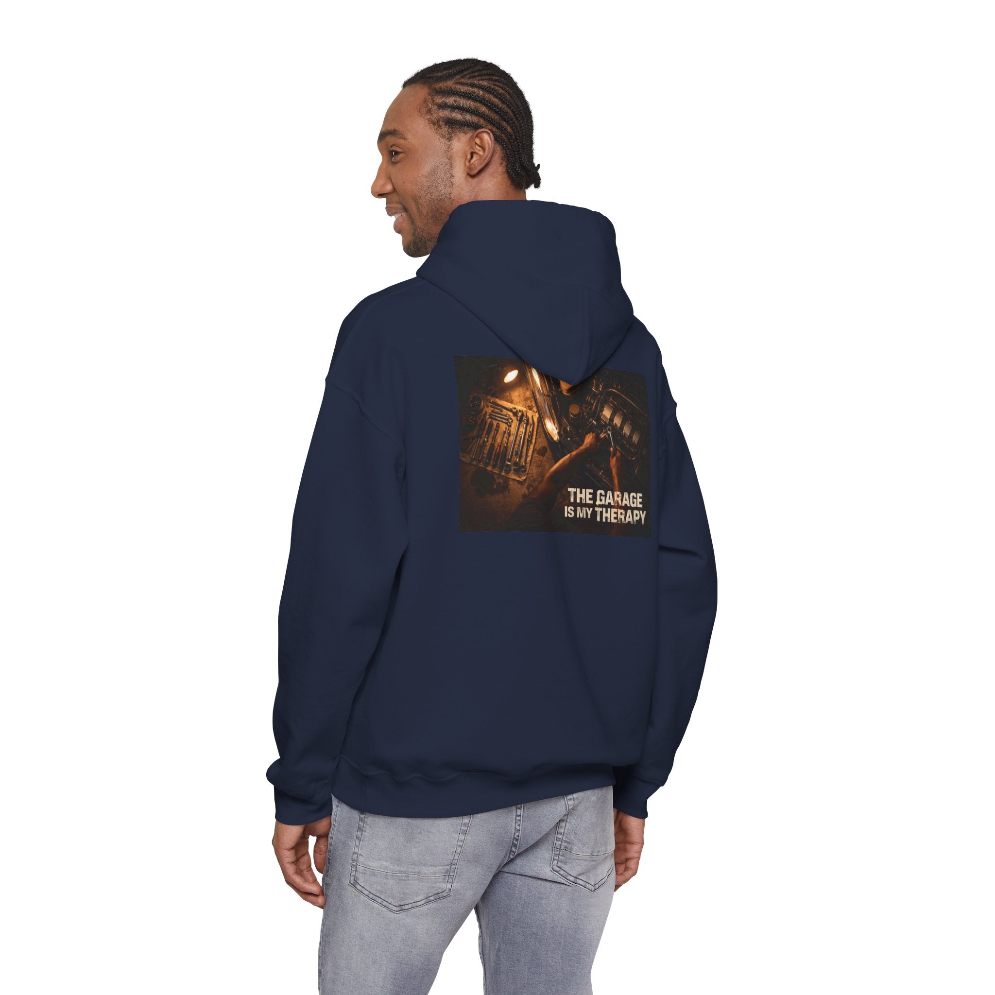 The Garage Is My Therapy Hoodie - Mechanic Car Enthusiast Gift Version 1