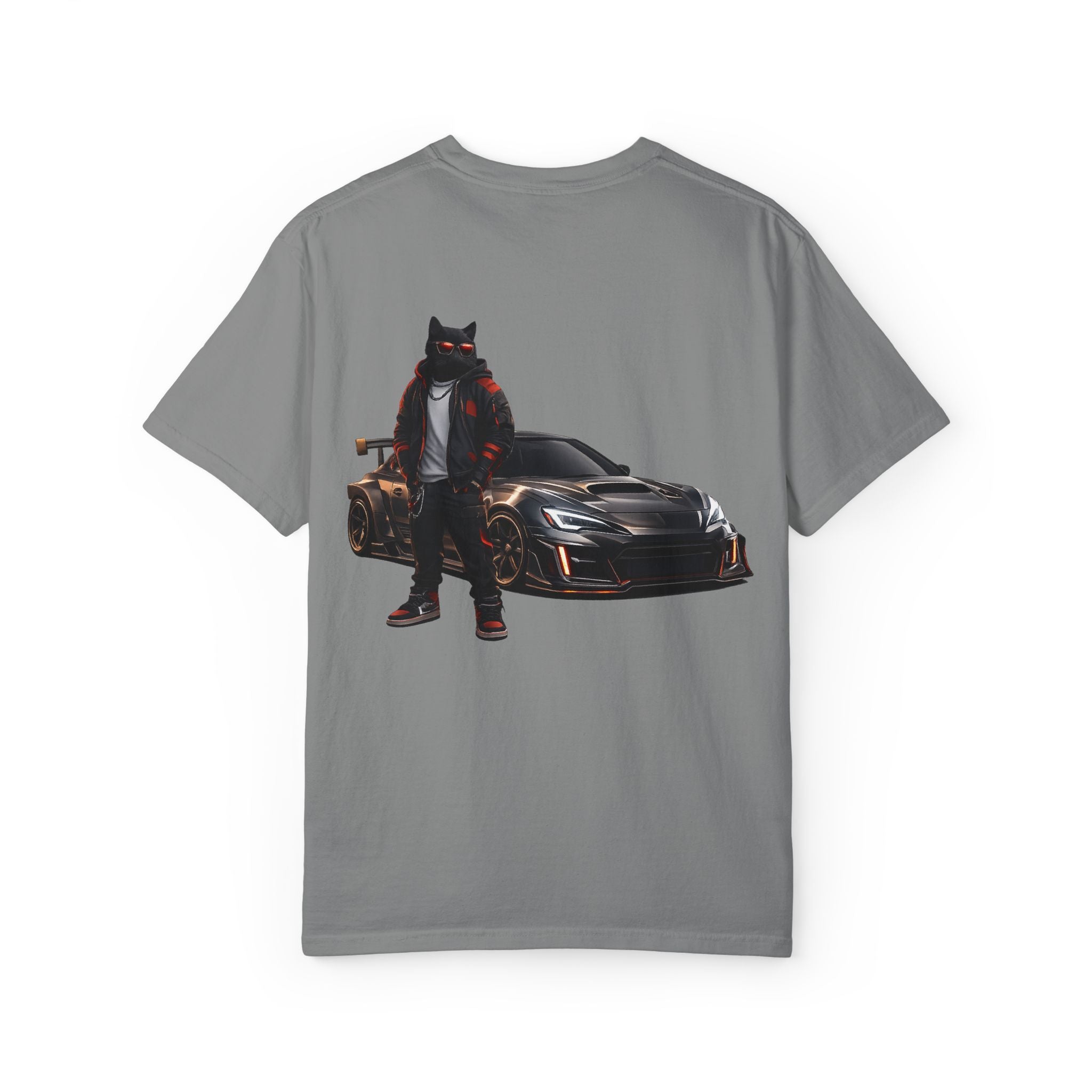Cool Black Cat Streetwear Custom Widebody Sports Car JDM T-Shirt