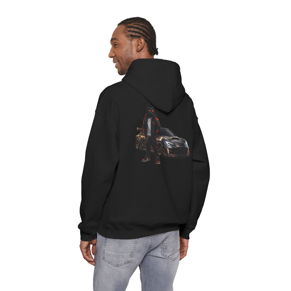 Cool Black Cat Streetwear Custom Widebody Sports Car JDM Hoodie