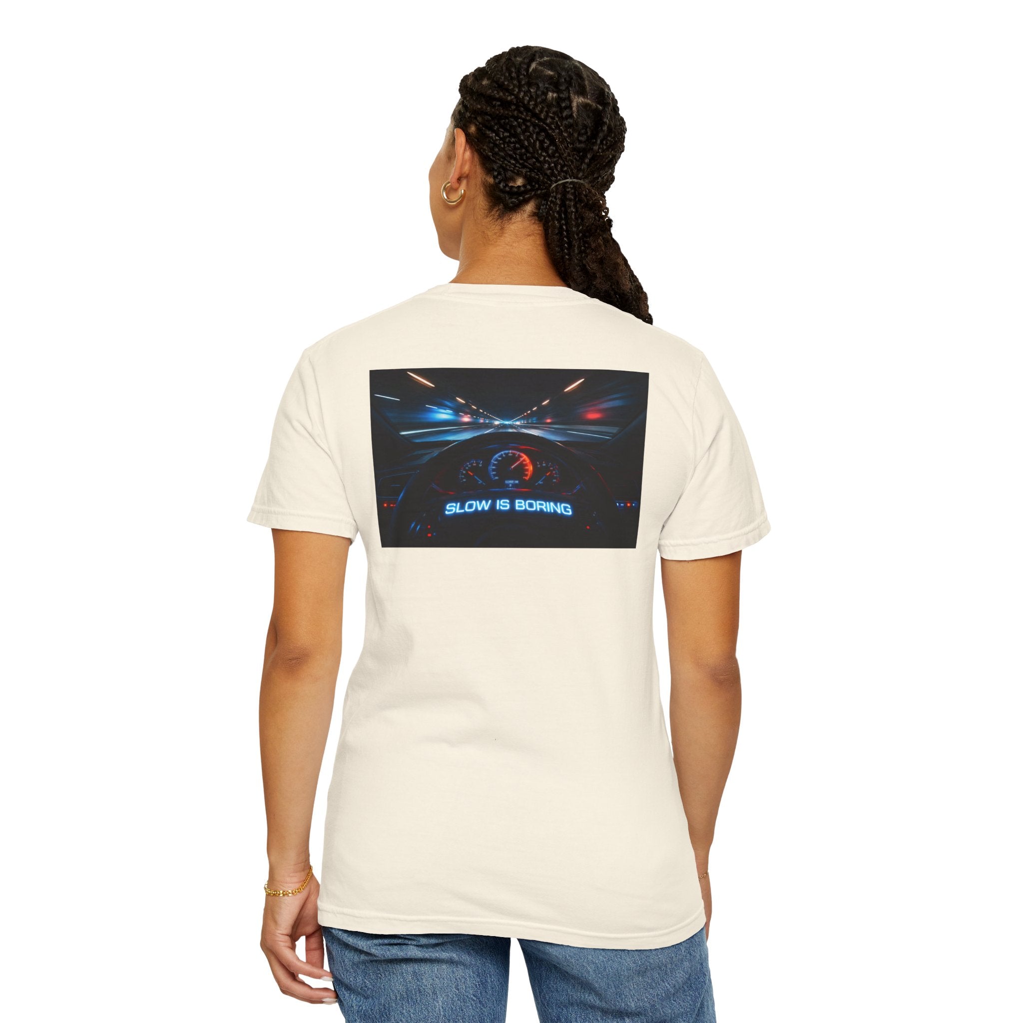 Slow Is Boring Shirt - Racing Speed Enthusiast Dashboard Design