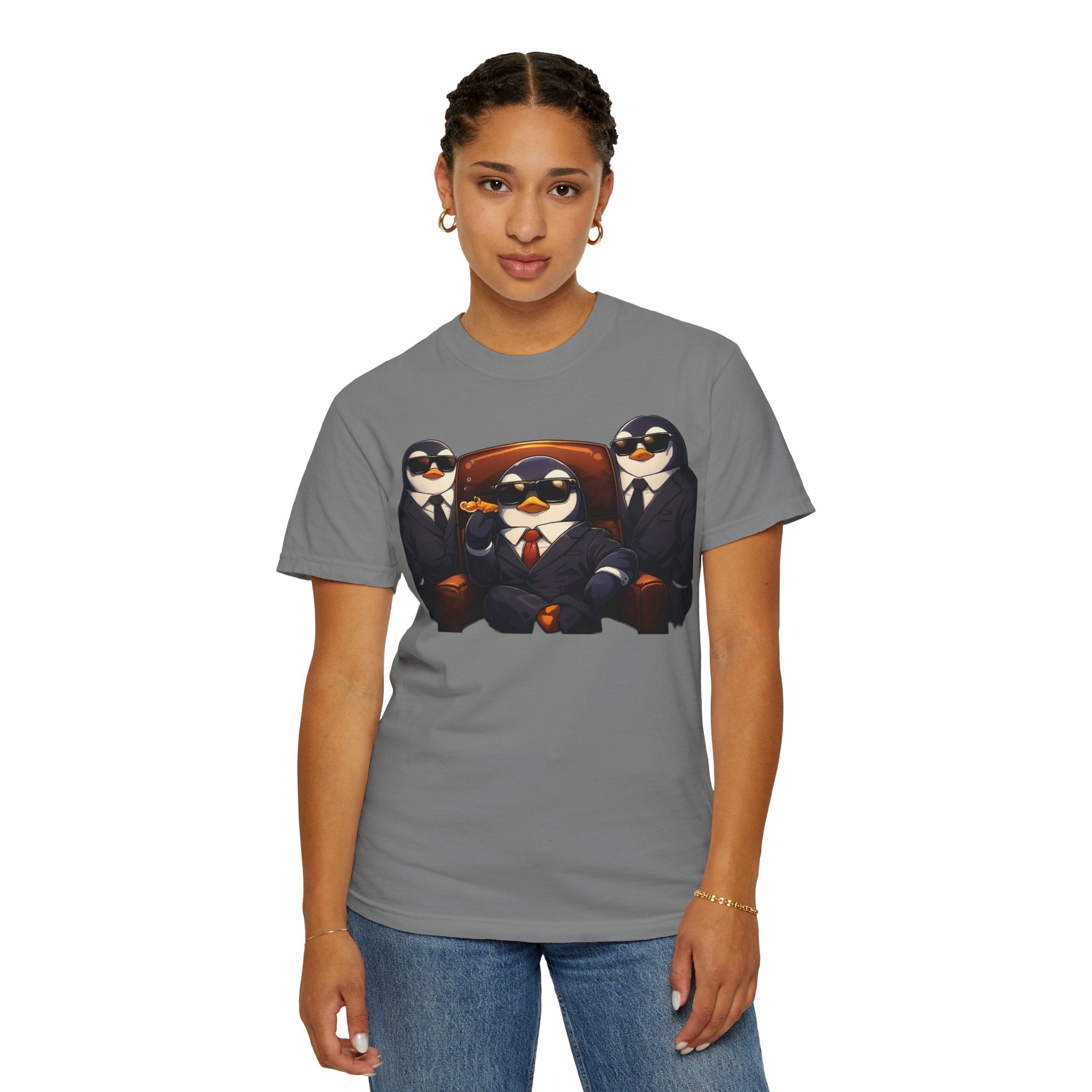 Penguin Mafia Boss T-Shirt — Funny Godfather Penguins in Suits, Cigar & Bodyguards