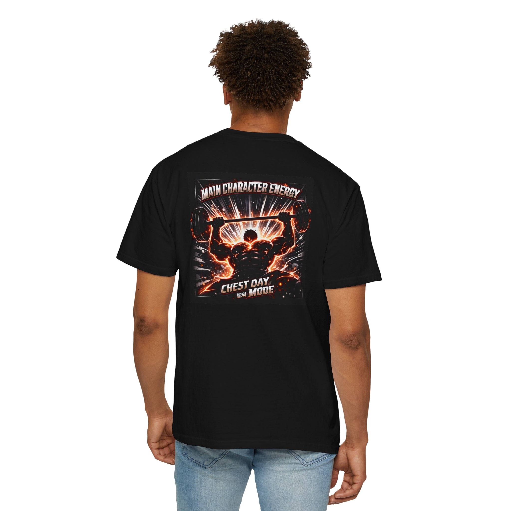 Main Character Energy Chest Day Men’s Shirt - Anime Gym Fitness Apparel