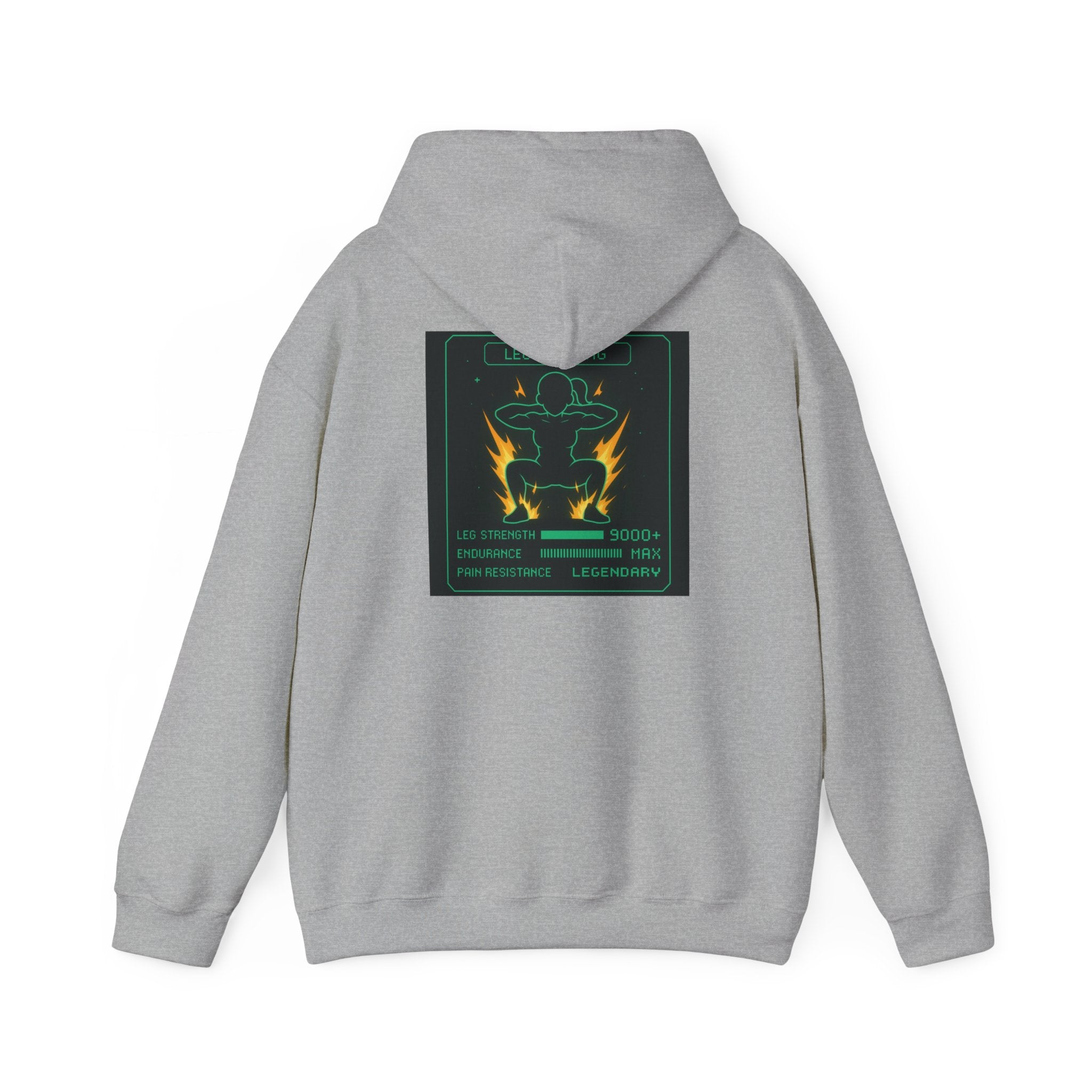 Women’s RPG Leg Day Sweatshirt — "Leg Training Stats 9000+" Gaming Gym Motivation
